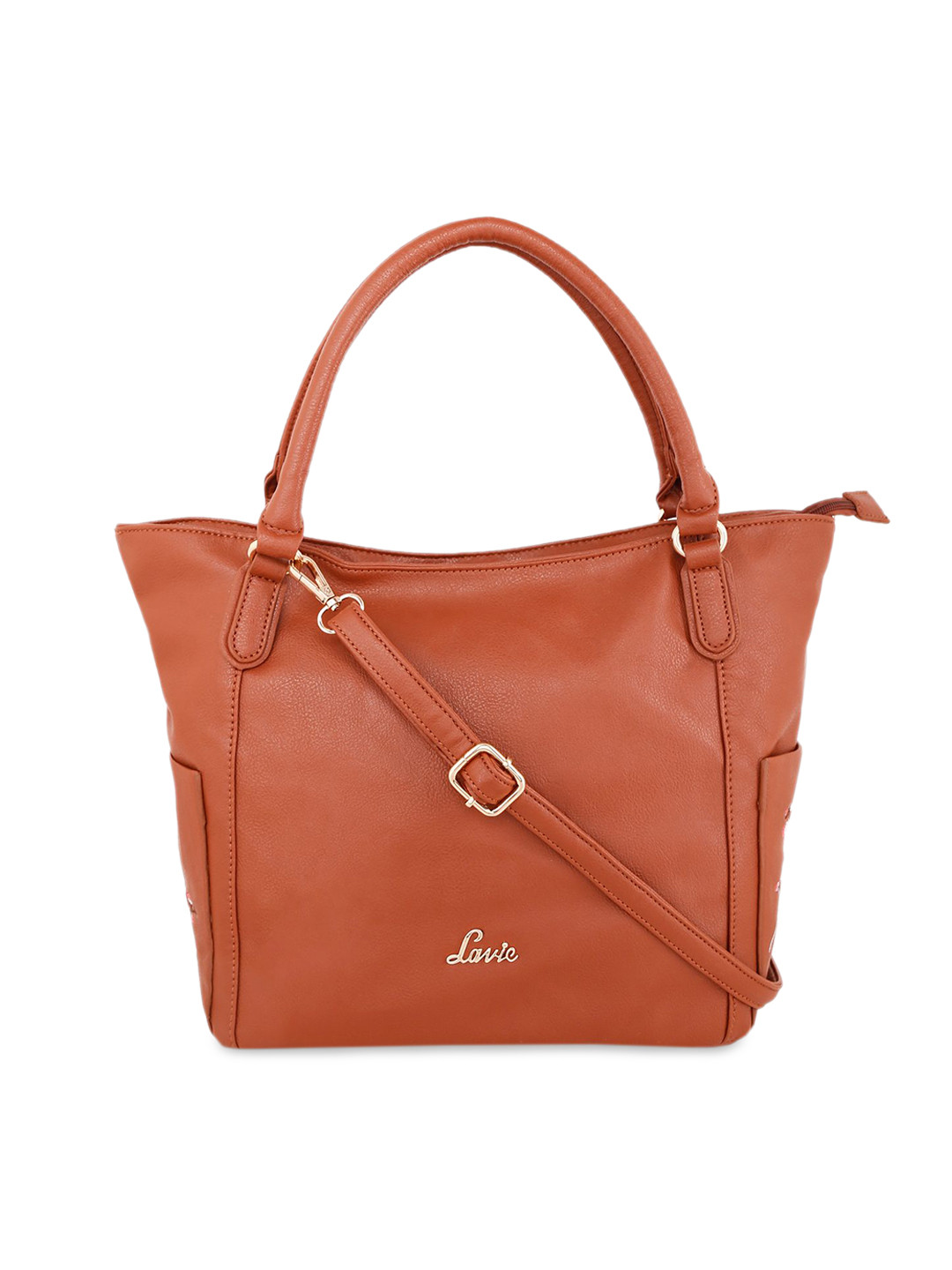 Buy Lavie Brown Solid Tote Bag Handbags for Women 12107148 Myntra