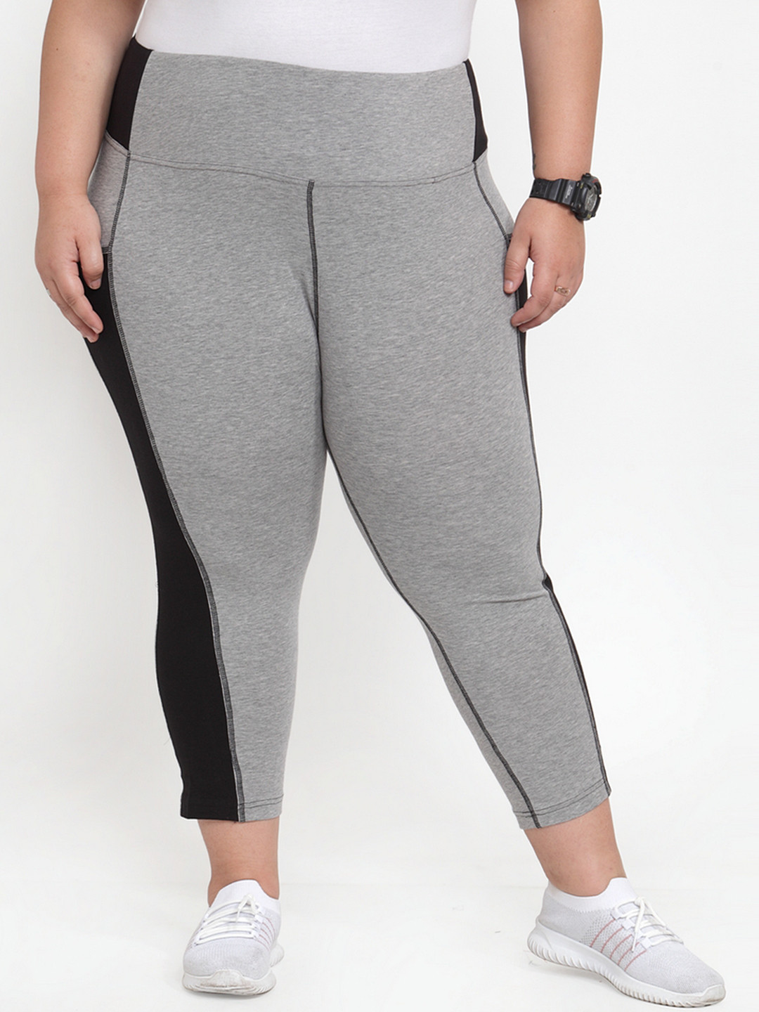 Buy PlusS Women Grey Solid Regular Fit Capris Capris for Women