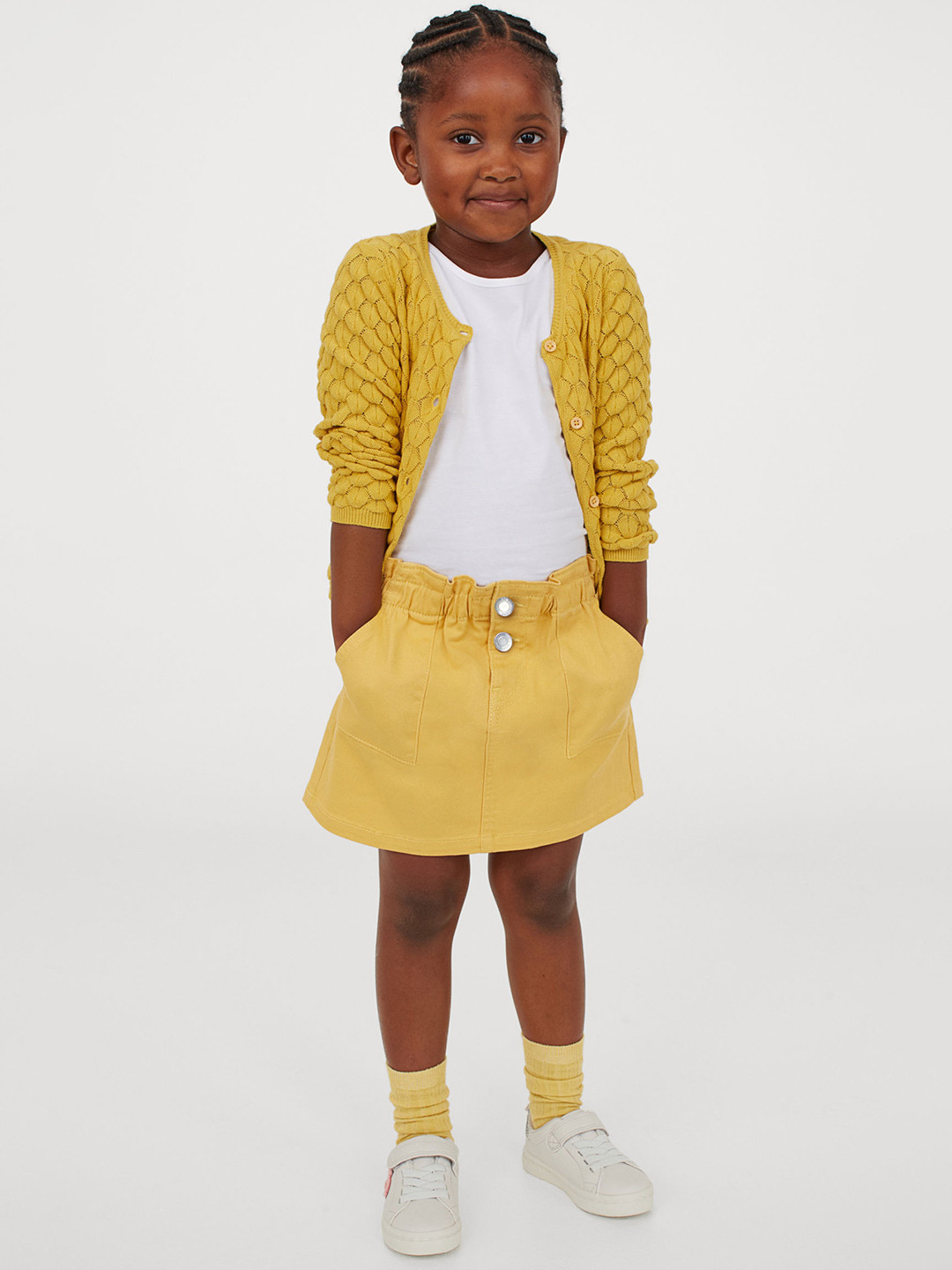Buy H&M Girls Yellow Solid Twill Utility Skirt Skirts for Girls