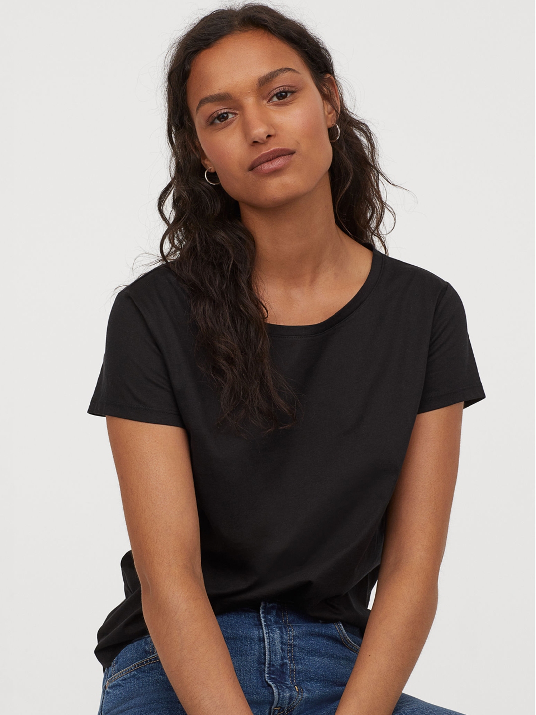 Buy H&M Women Black Solid T Shirt - Lounge Tshirts for Women 12125394 ...