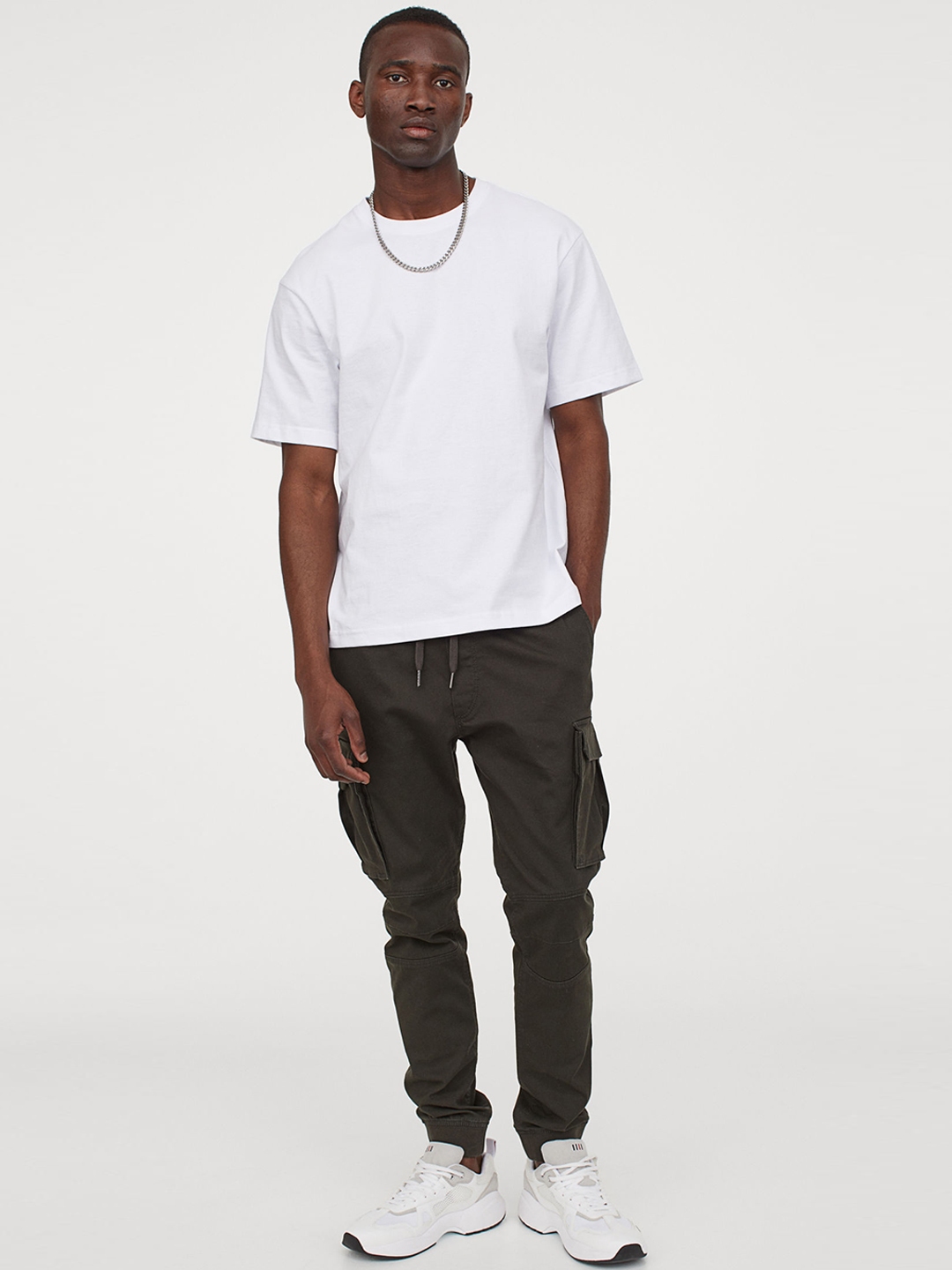 cotton cargo joggers h&m