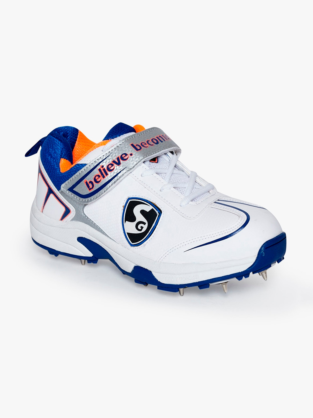 Buy SG Men White & Blue Colourblocked Xtreme 5.0 Cricket Shoes Sports