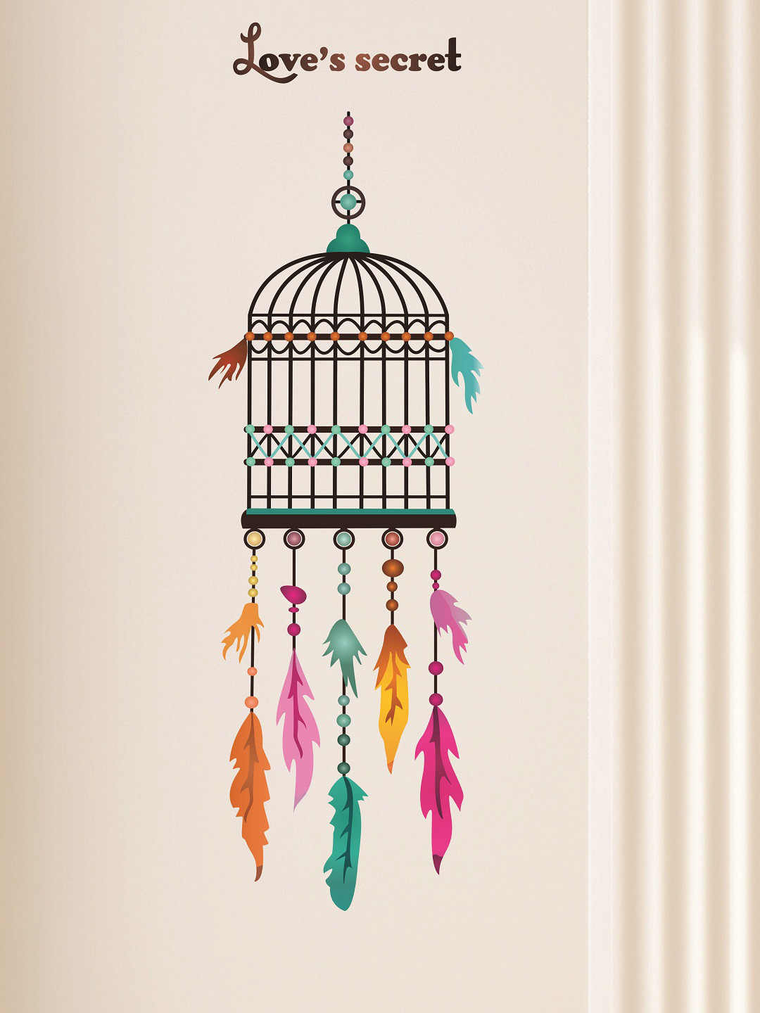 Buy WALLSTICK Black & Pink Love's Secret Large Vinyl Wall Sticker