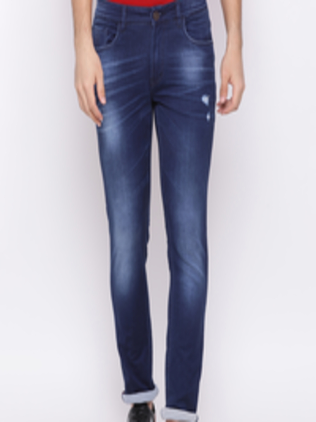 Buy Richlook Men Blue Slim Fit Mid Rise Mildly Distressed Jeans - Jeans ...