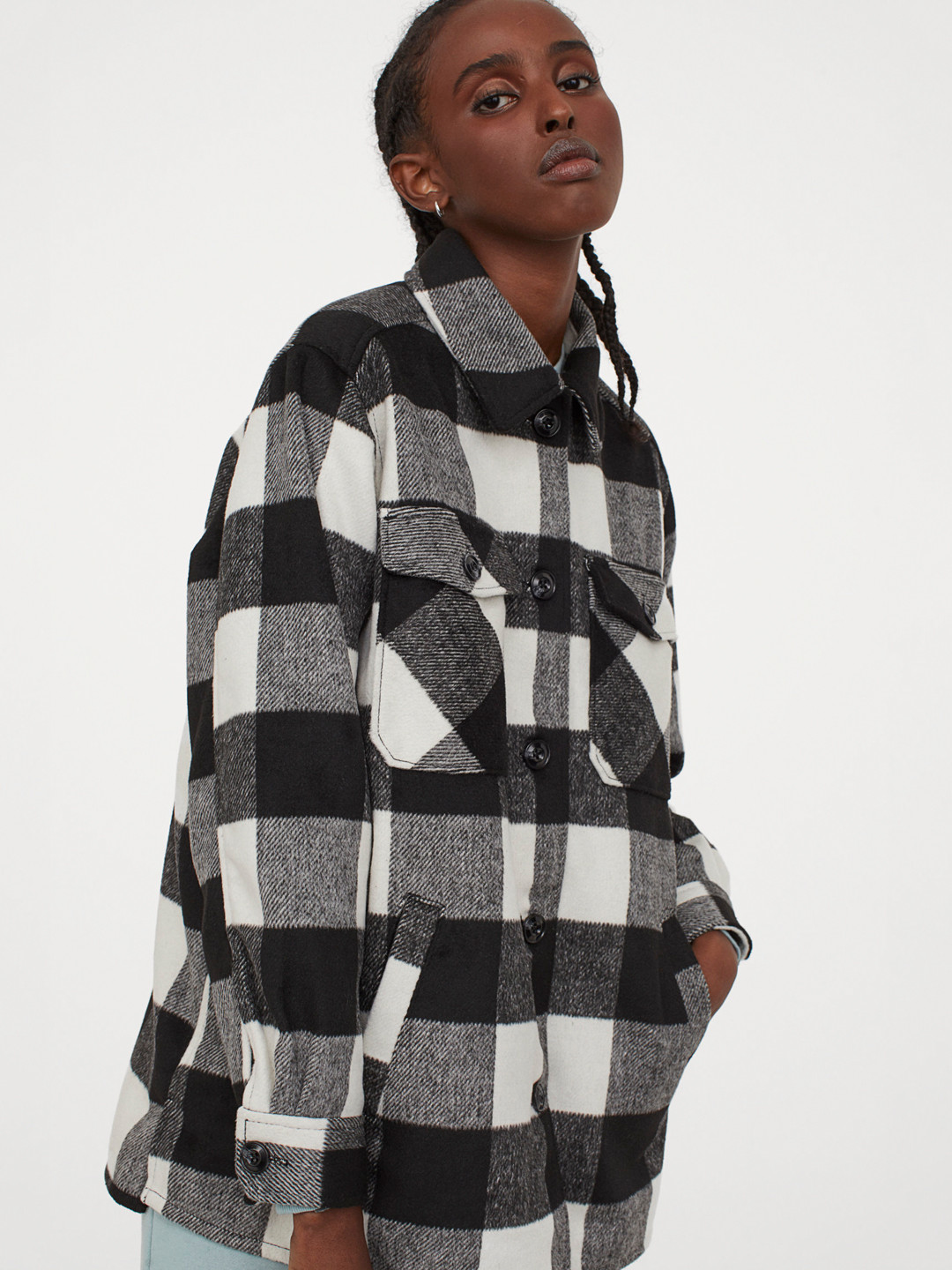 black checkered shacket