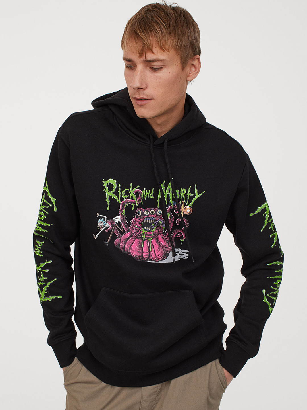 H&m dark green hoodie clearance