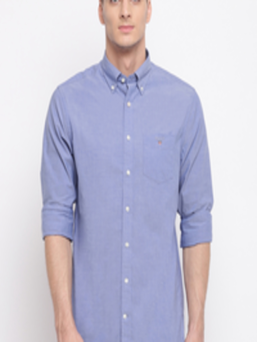 Buy GANT Men Blue Slim Fit Solid Casual Shirt - Shirts for Men 12157336 ...