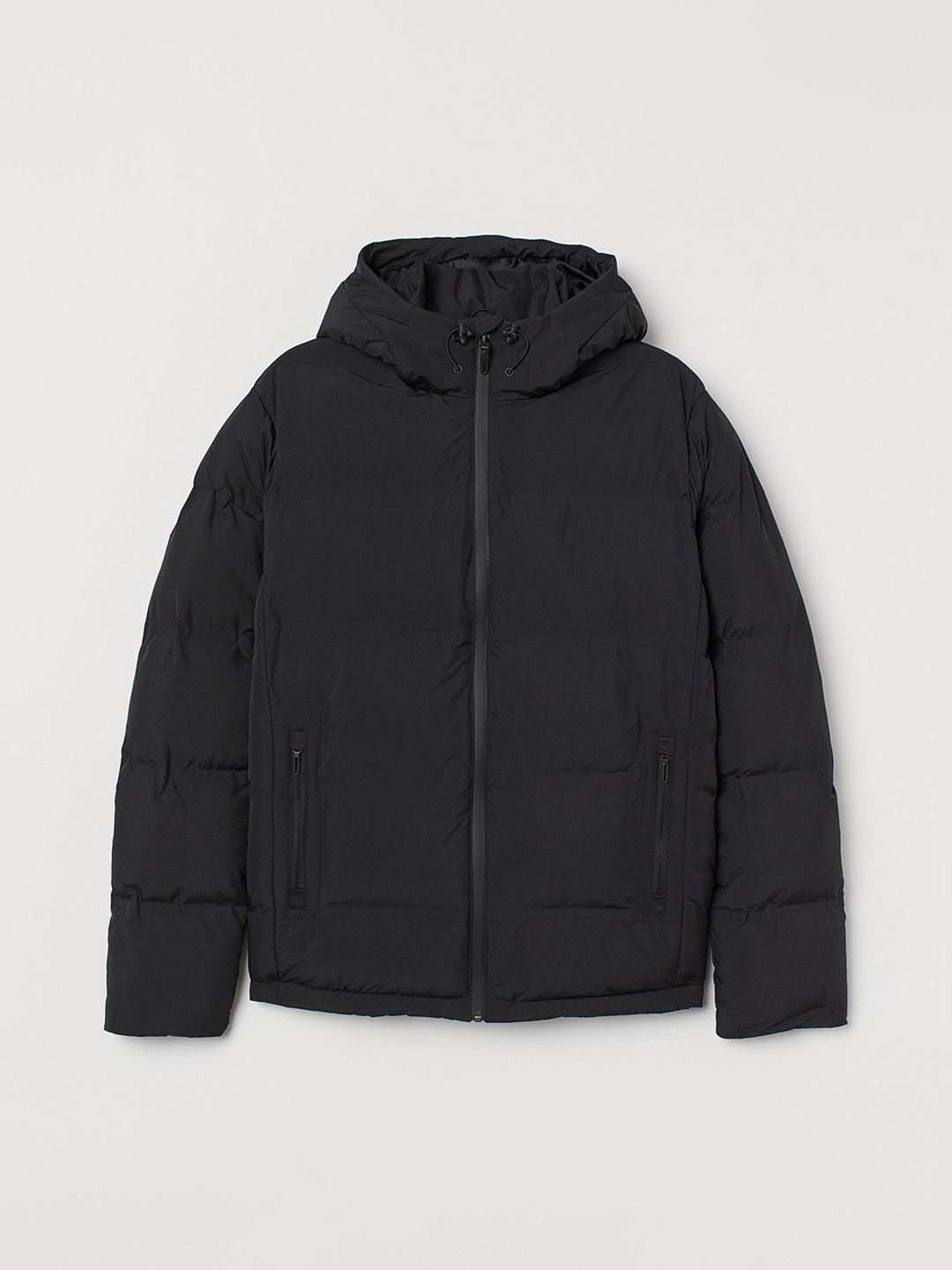 Buy H&M Men Black Solid Padded Hooded Jacket Jackets for Men 12155334 Myntra