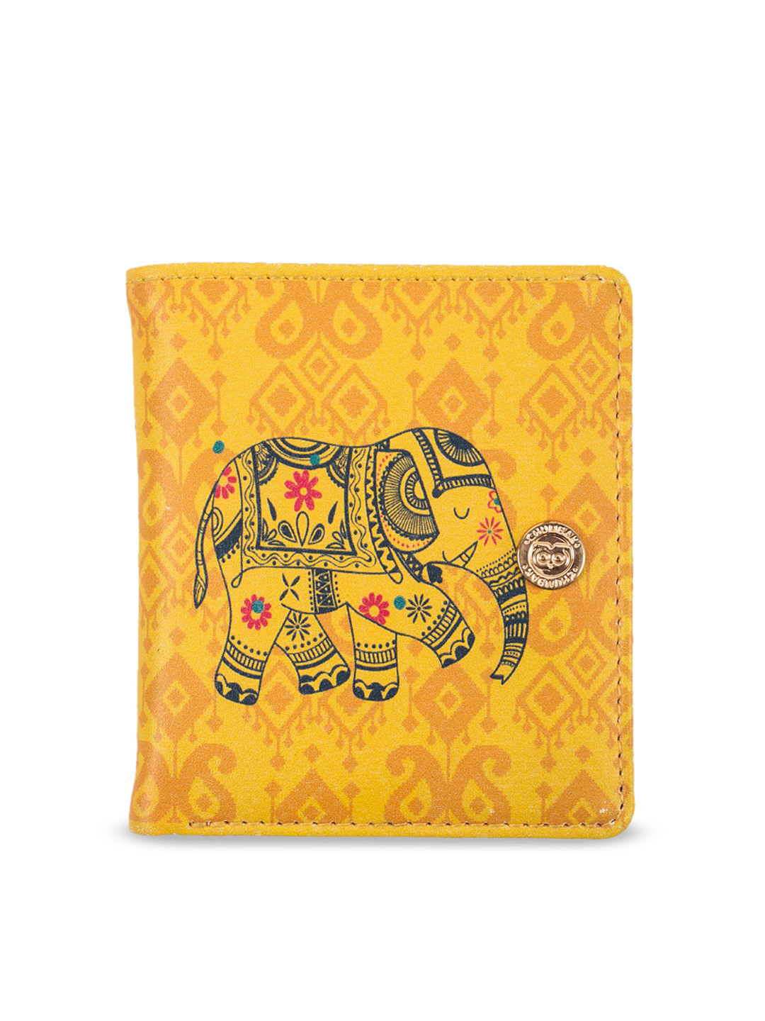 Buy Chumbak Women Yellow & Pink Printed Two Fold Wallet Wallets for