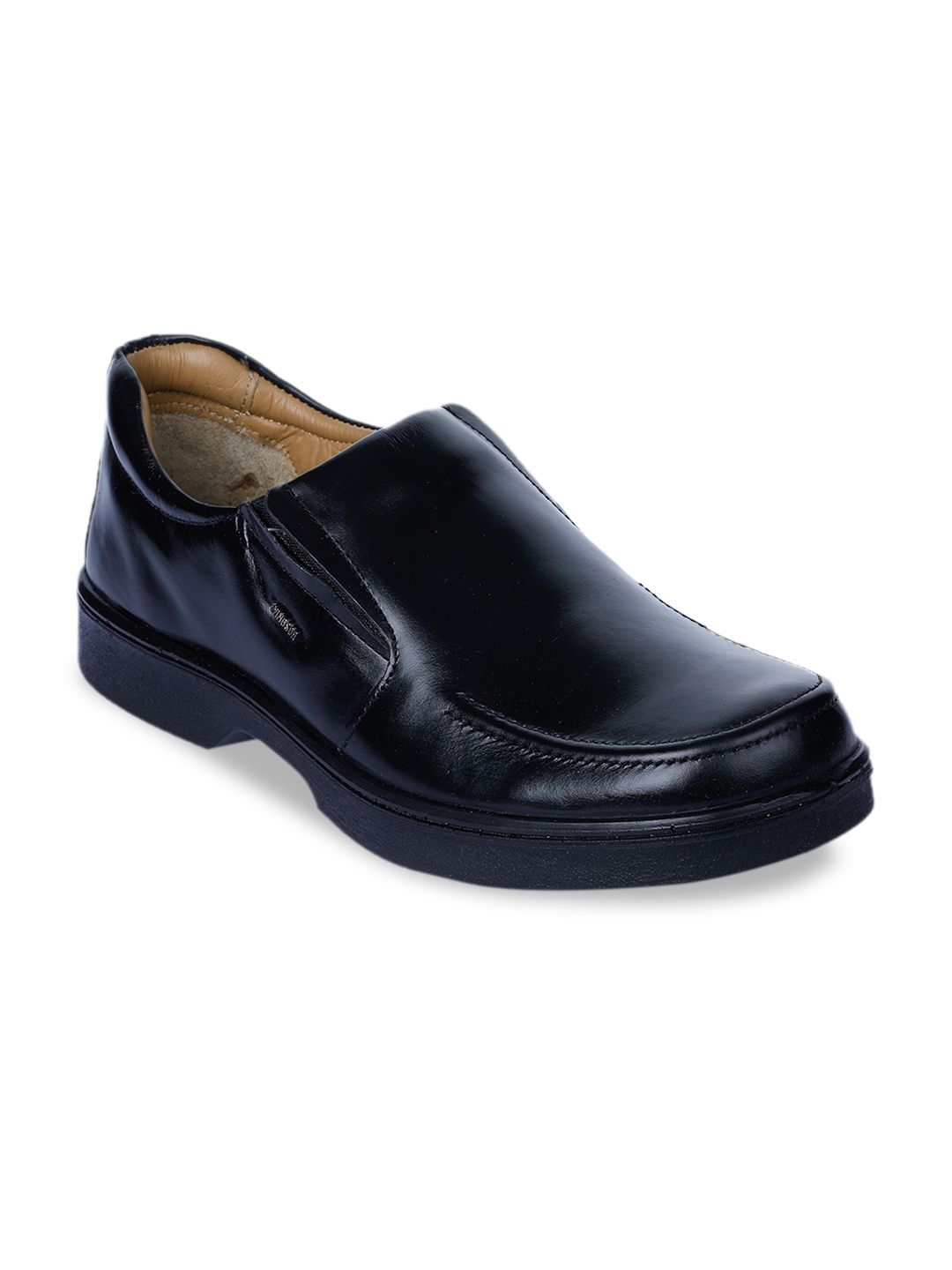 Buy Liberty Men Black Solid Leather Formal Slip Ons Formal Shoes For Men 12163868 Myntra 6218