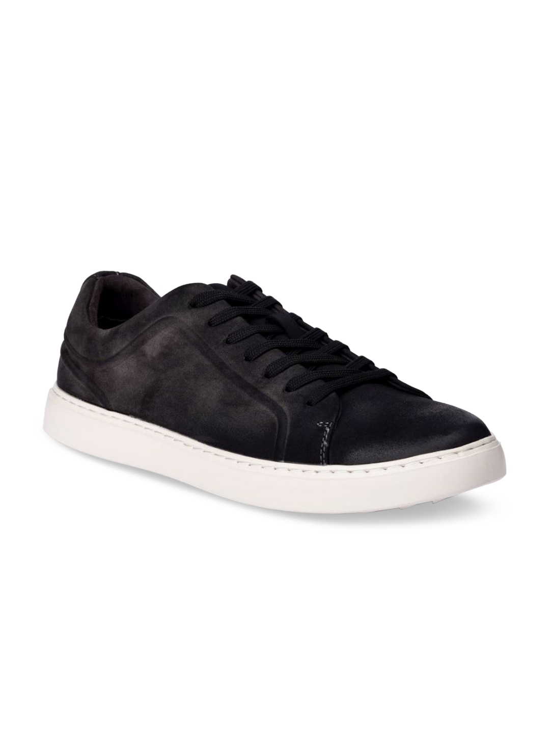 Buy Kenneth Cole Men Charcoal Grey Suede Leather Sneakers - Casual ...