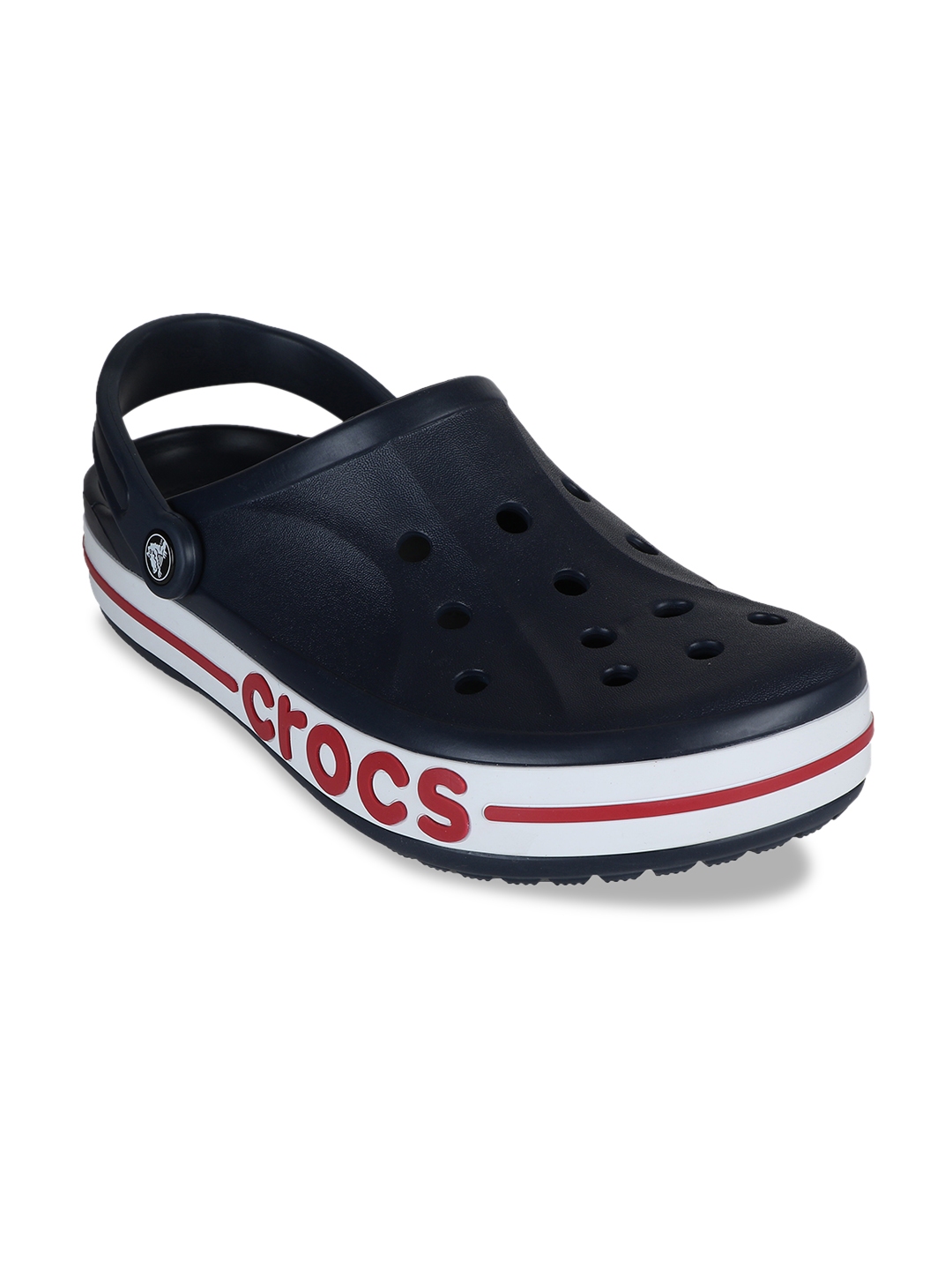 navy blue lined crocs