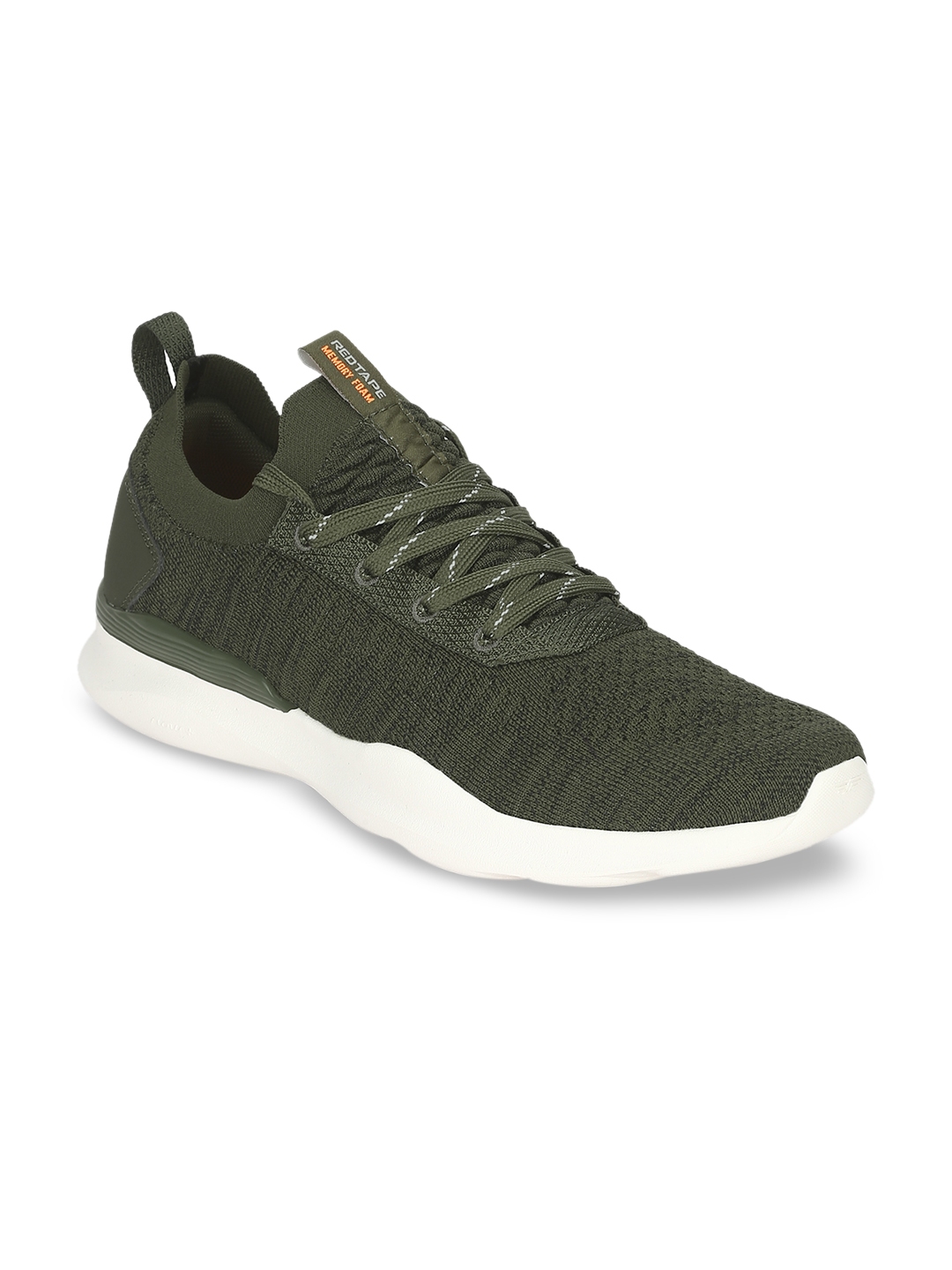 red tape men olive green mesh walking shoes