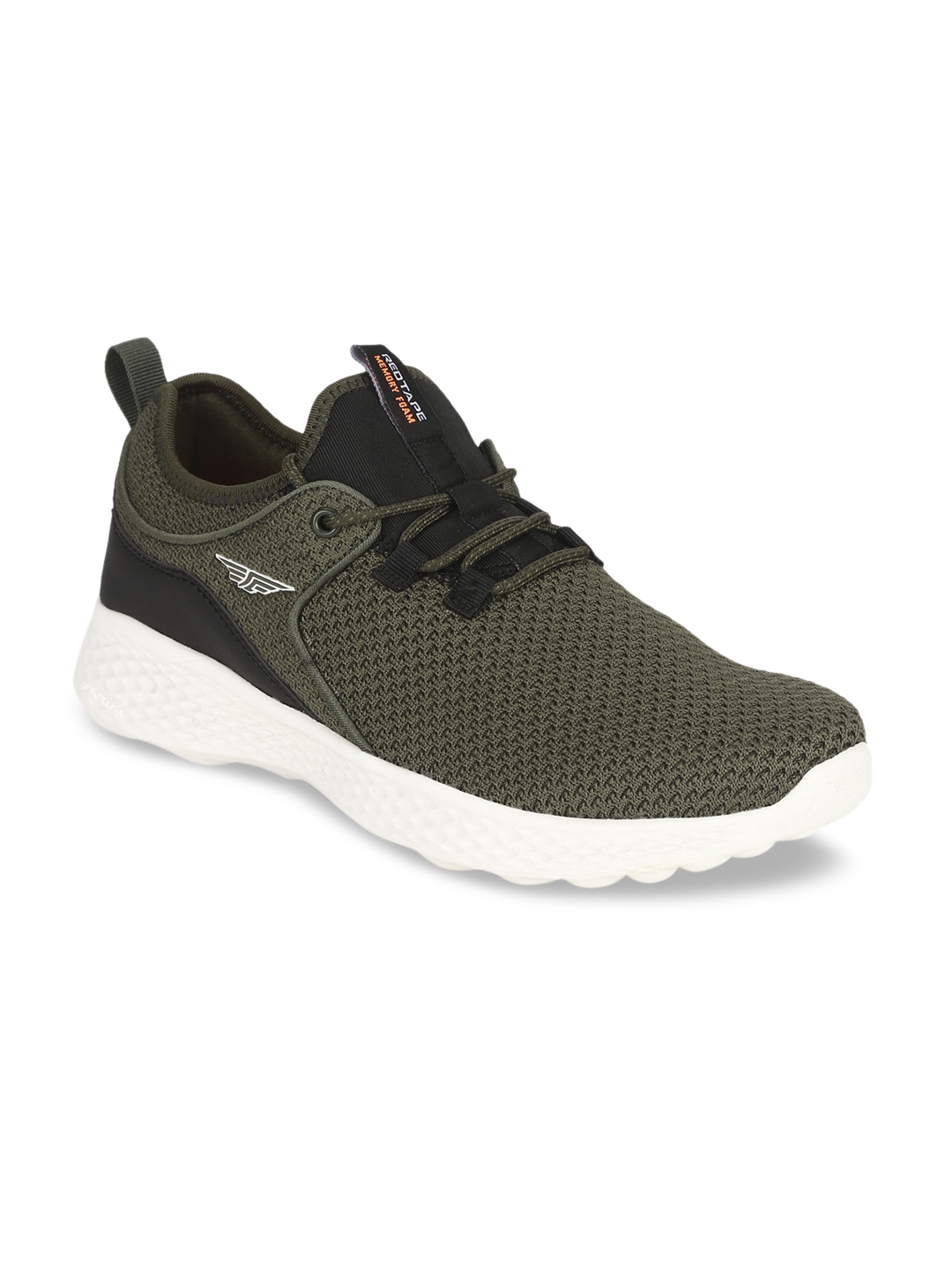 red tape men olive green mesh walking shoes