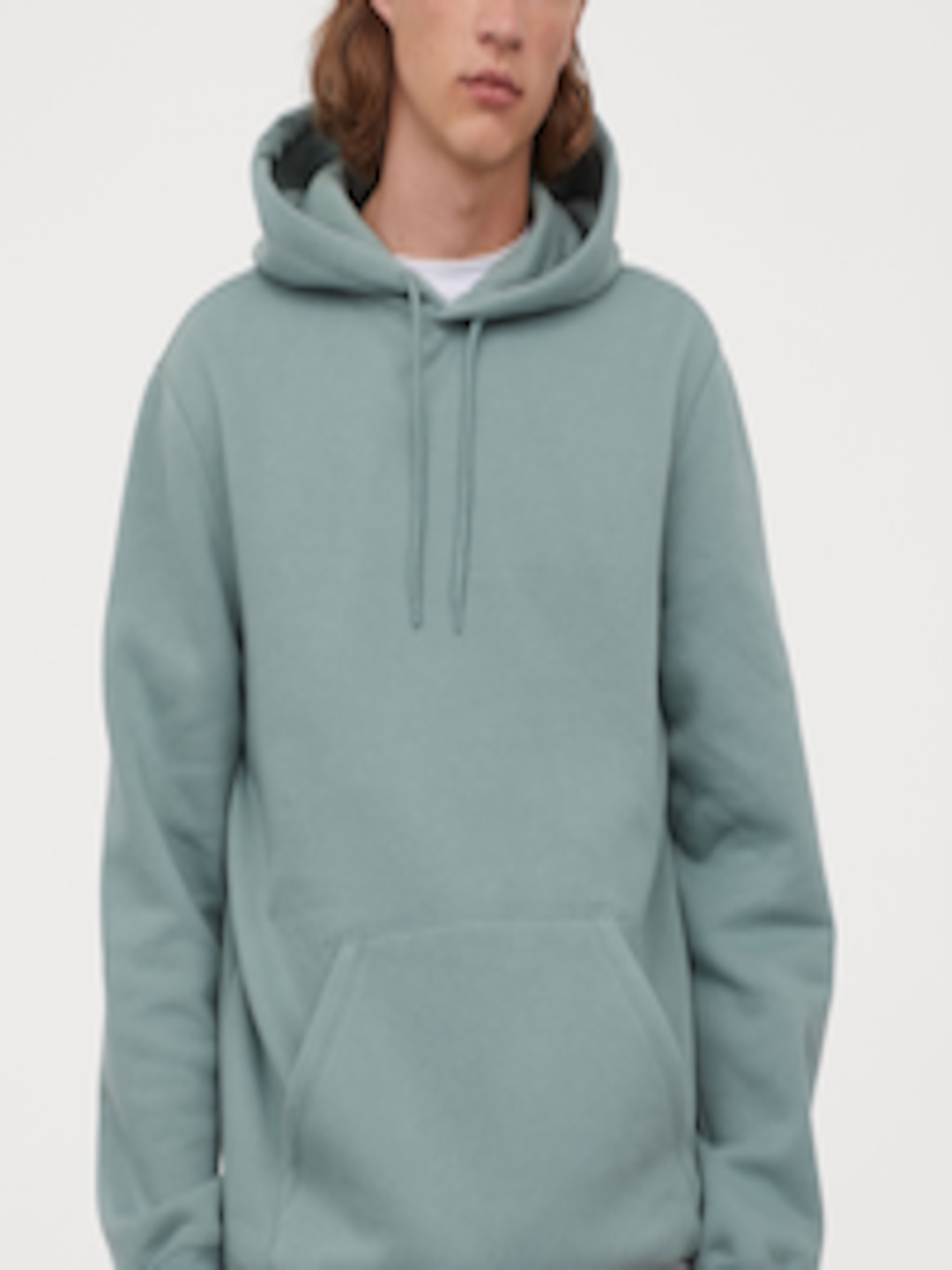 Buy H&M Men Green Solid Hoodie Relaxed Fit - Sweatshirts for Men ...