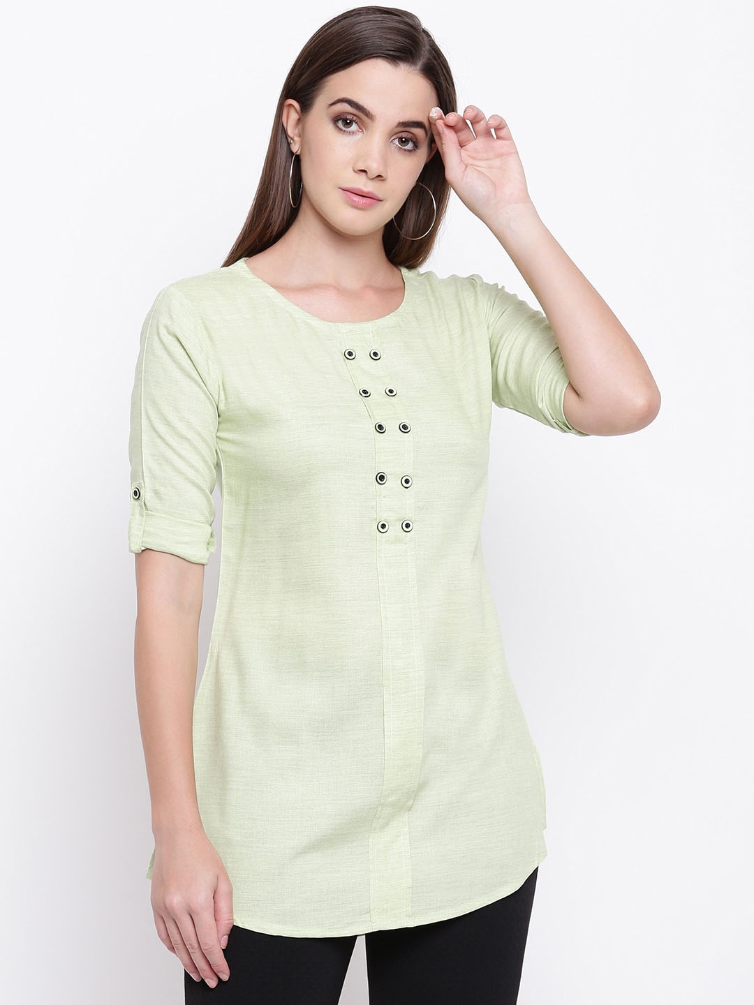 Buy RIVI Women Green Solid Top - Tops for Women 12283148 | Myntra