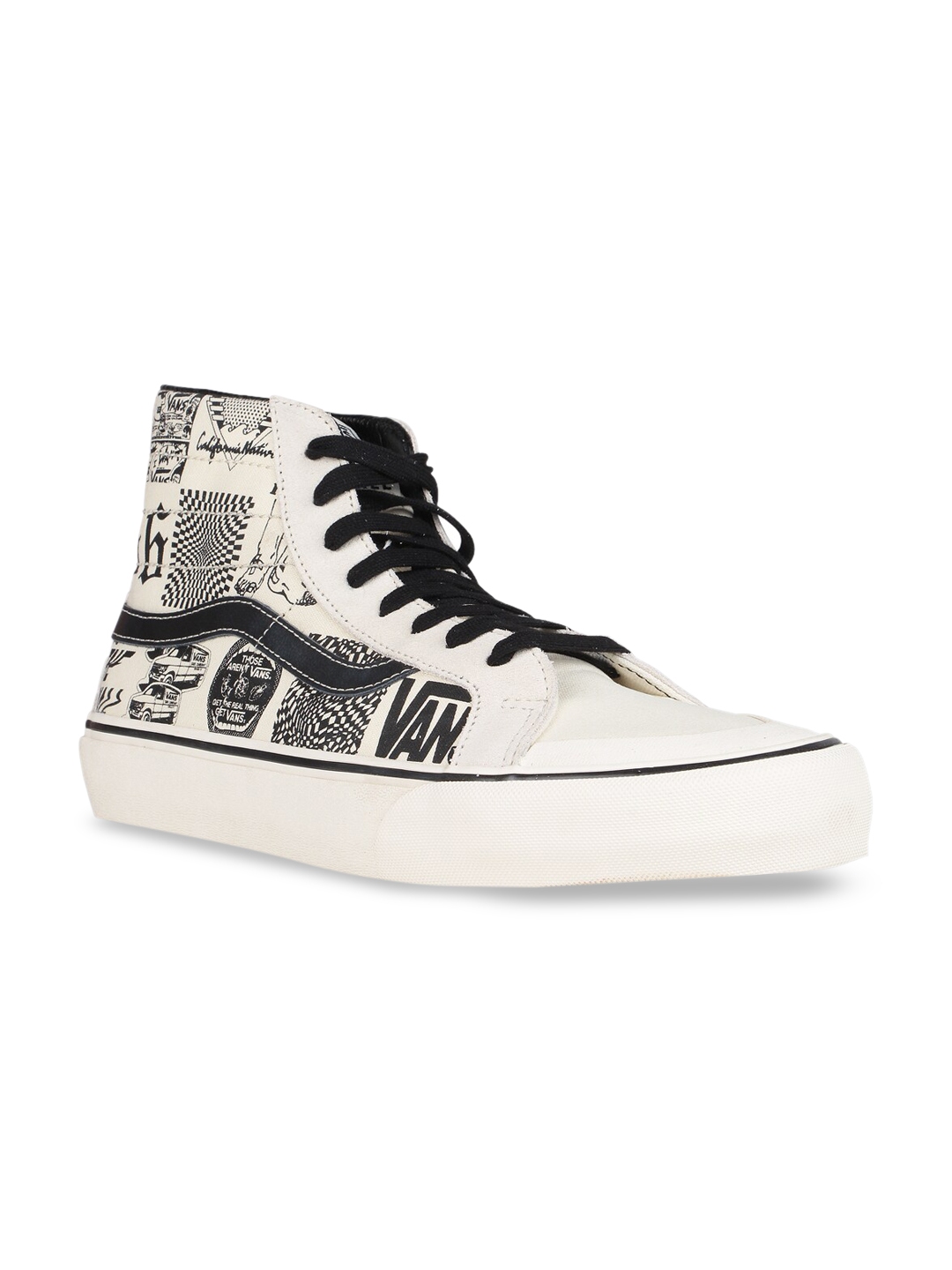 Buy Vans Unisex Cream Coloured Printed Mid Top Sneakers - Casual Shoes for Unisex 12295728 | Myntra