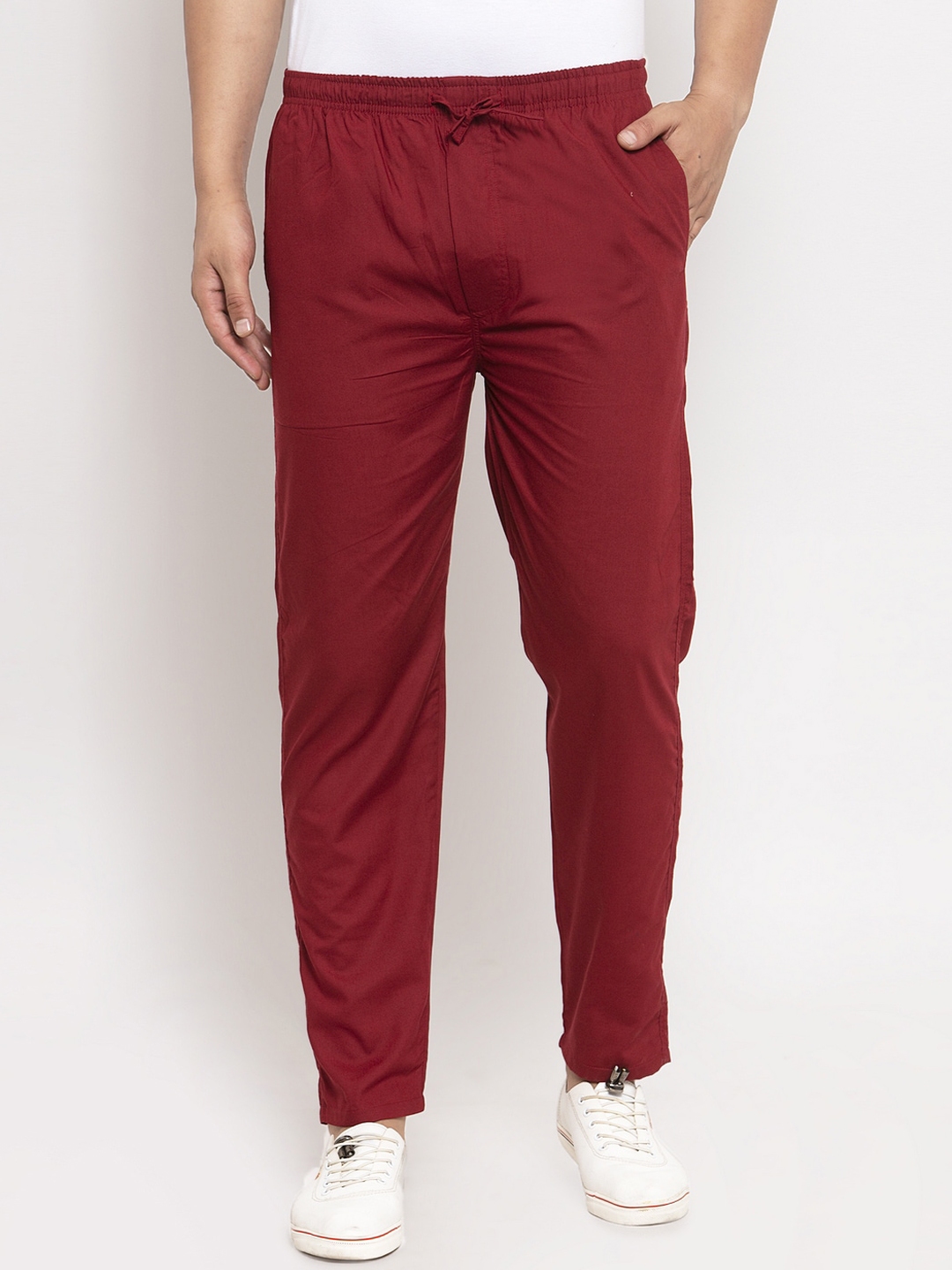 maroon colour track pants