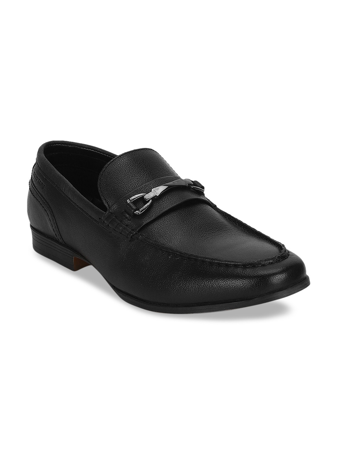 Buy Red Tape Men Black Solid Leather Formal Slip Ons Formal Shoes for
