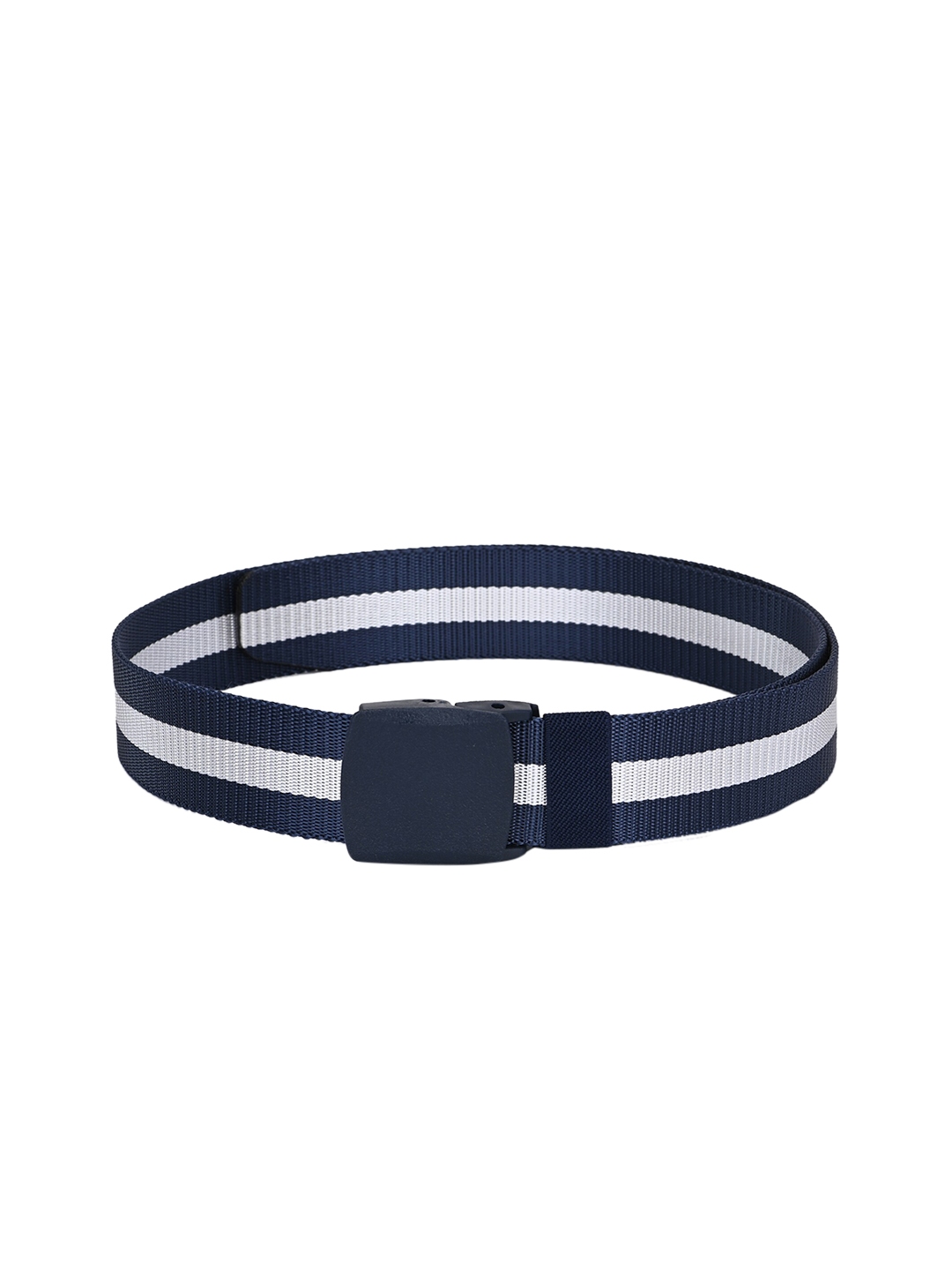 Buy Calvadoss Men Navy Blue & White Striped Belt - Belts for Men ...