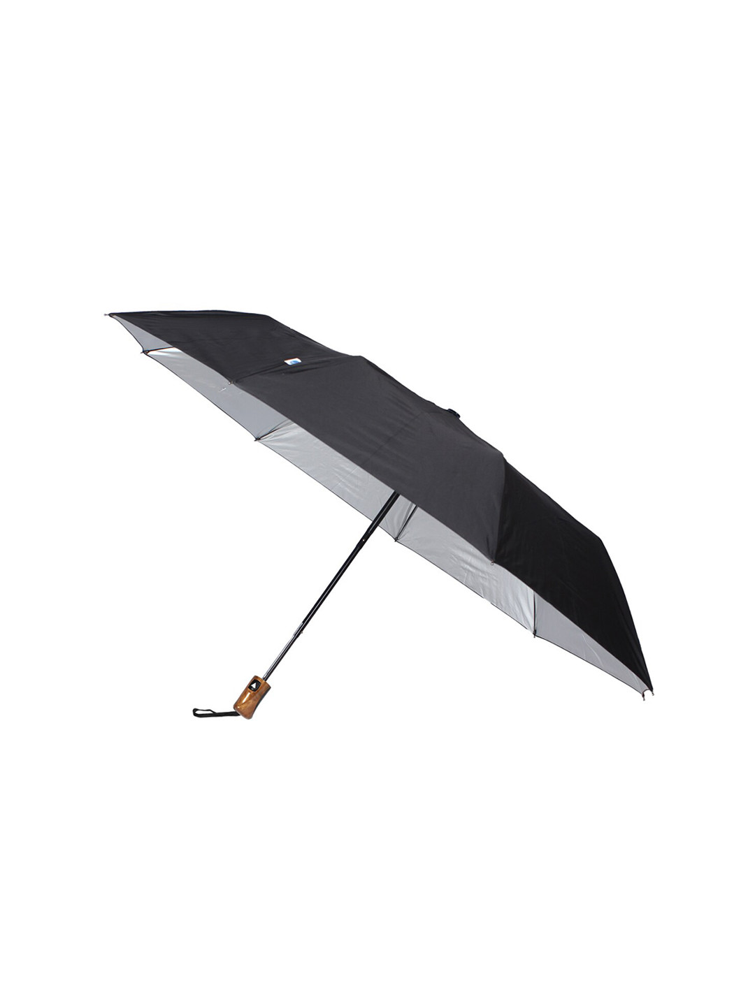 Buy Johns Unisex Black Solid Semi Automatic Umbrella Umbrellas for