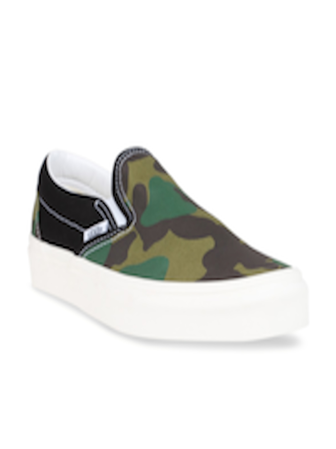 Buy Vans Unisex Olive Green Camouflage Slip On Sneakers - Casual Shoes ...