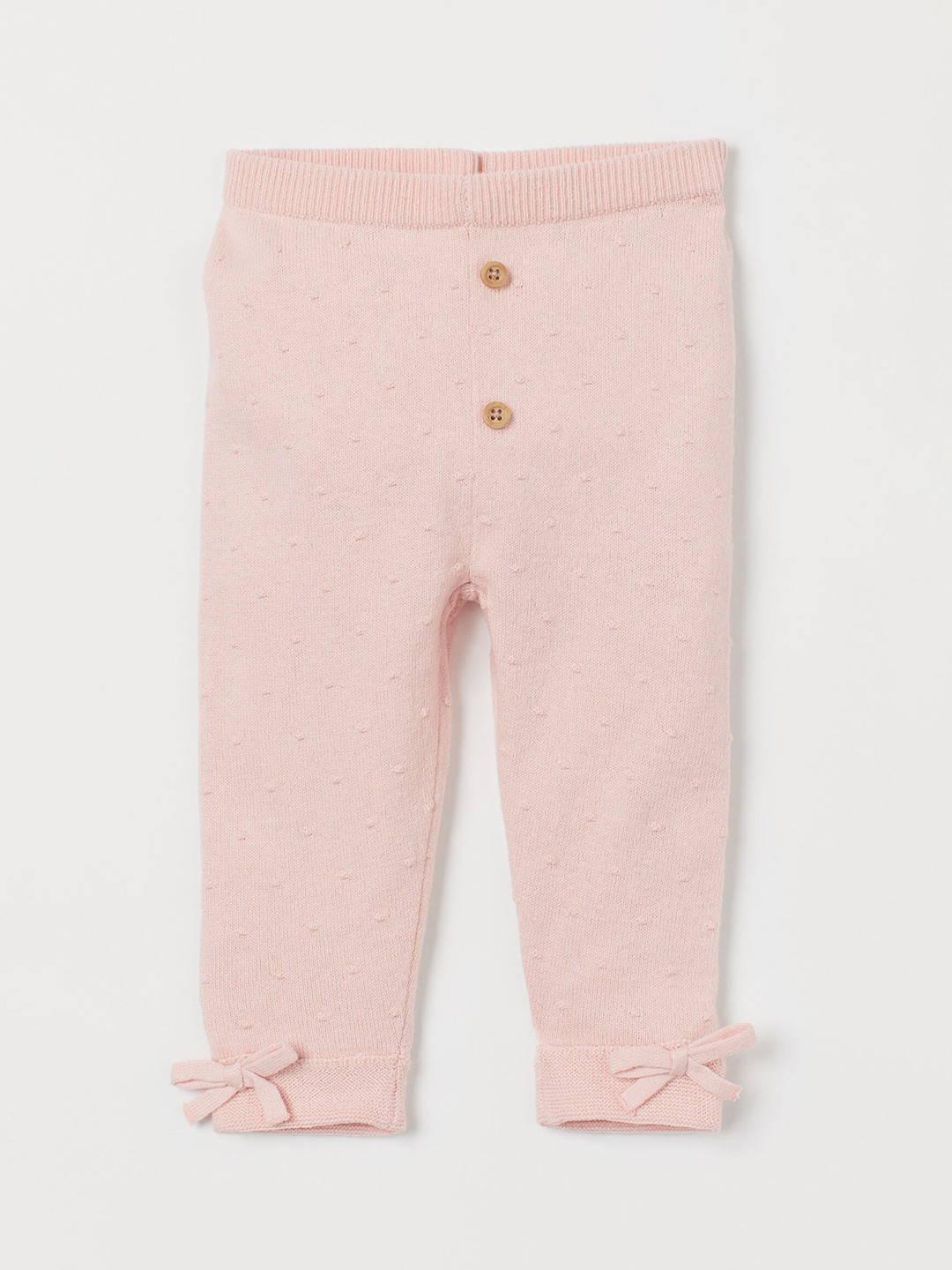 Buy H&M Girls Pink Solid Fine Knit Leggings Leggings for Girls