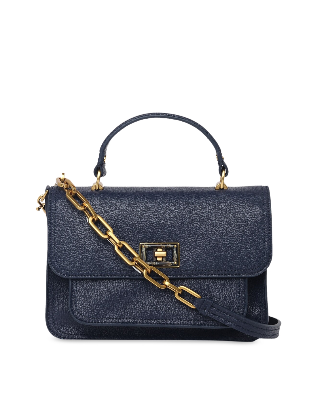 Buy CHARLES & KEITH Navy Blue Solid Sling Bag - Handbags for Women ...