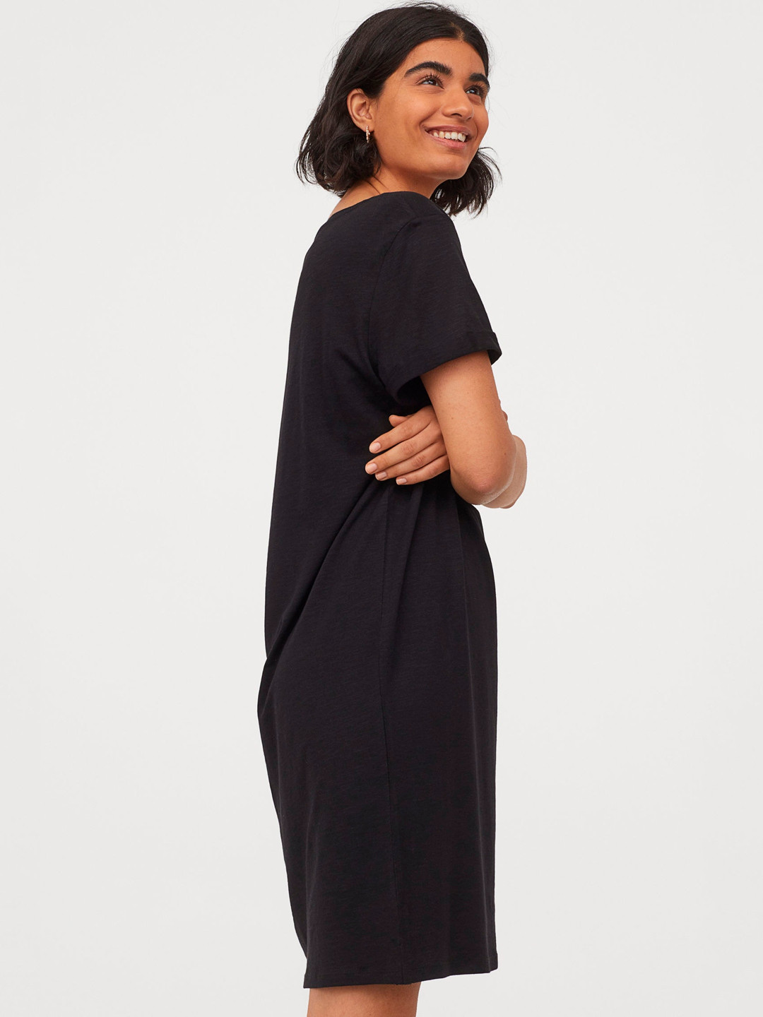 Buy H&M Women Black Solid Jersey T Shirt Dress Dresses for Women