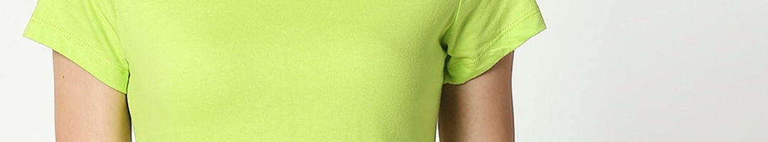 Buy Bewakoof Women Green Solid Round Neck T Shirt - Tshirts for Women ...