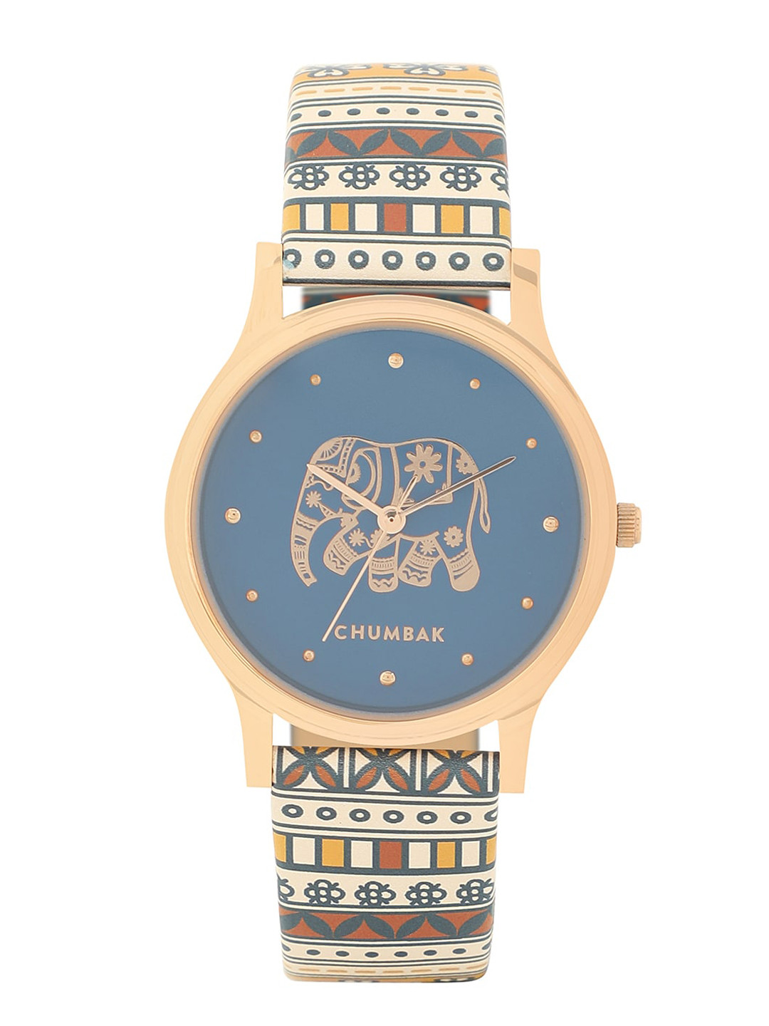 Buy Chumbak Women Blue & Off White Interchangeable Strap Analogue Watch
