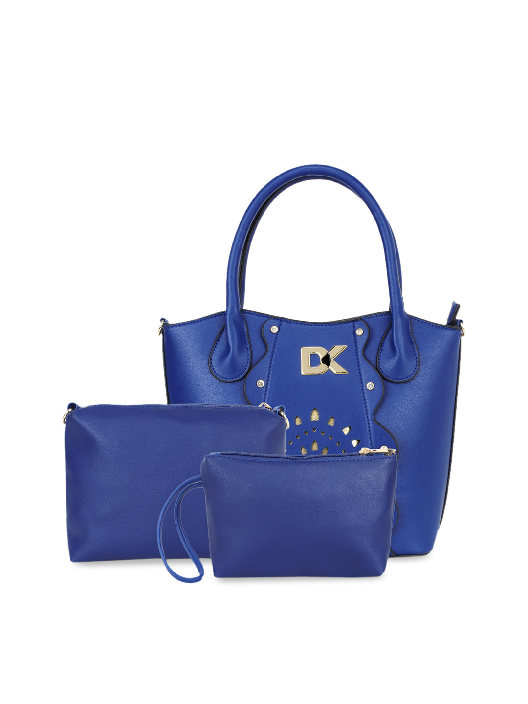 Buy Diana Korr Blue 3 Piece Self Design Bags Set Handbags for Women