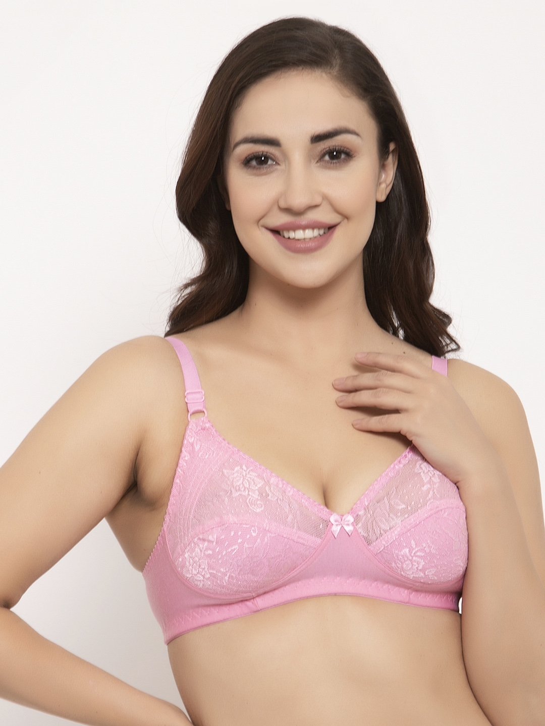 Buy Gracit Pink Self Design Non Wired Non Padded Everyday Bra Pw3 10 30b Bra For Women 