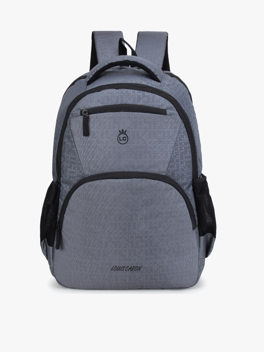 Buy LOUIS CARON Unisex Grey Textured Backpack Backpacks for Unisex
