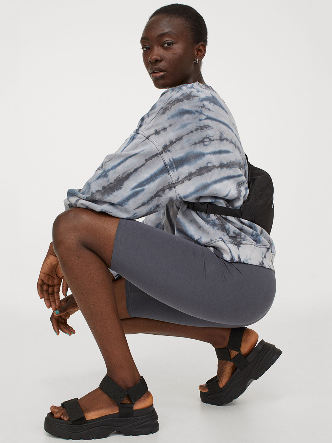 Buy H&M Women Grey Solid Cotton Jersey Cycling Shorts Shorts for Women 12201384 Myntra