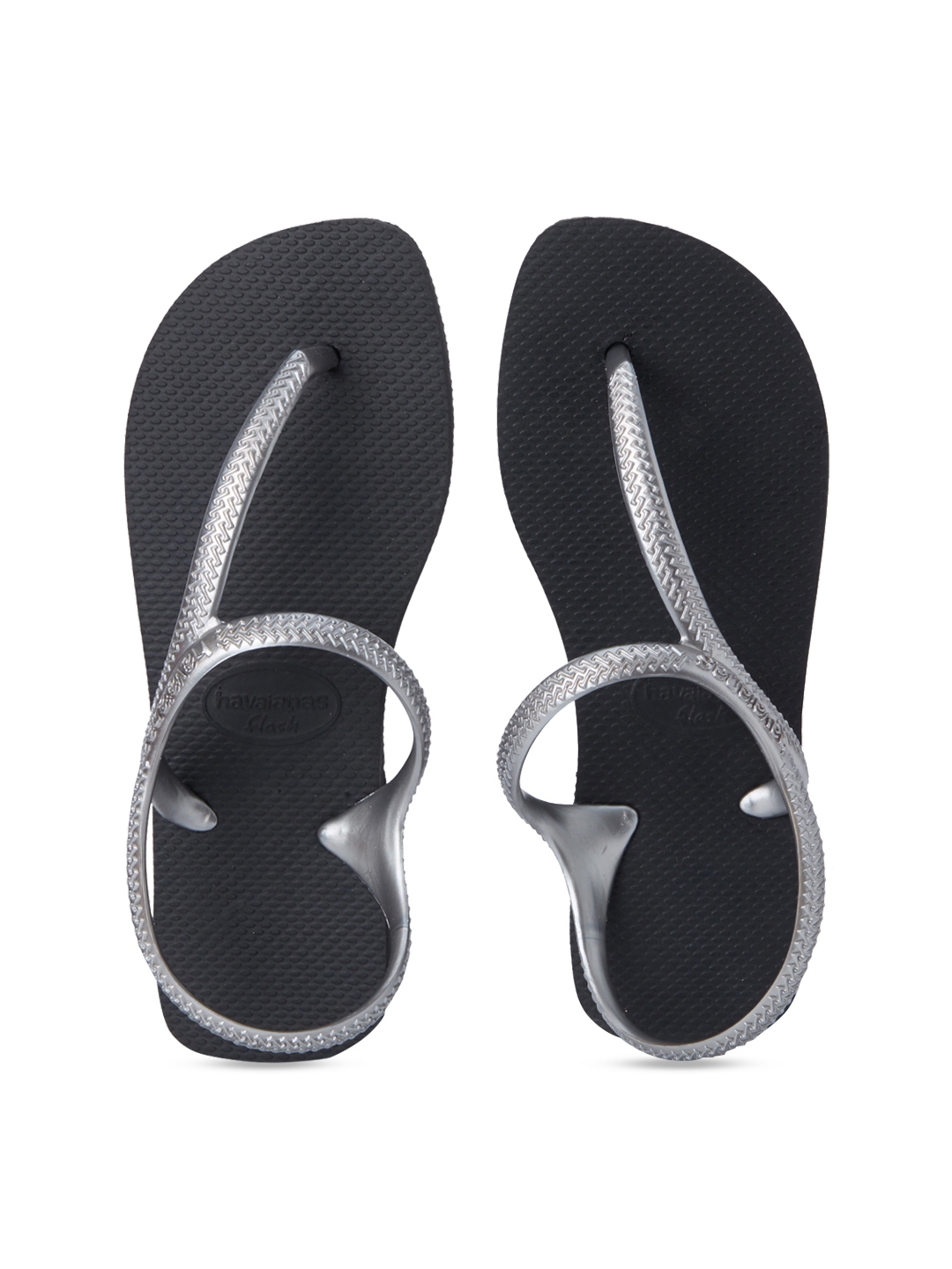Buy Havaianas Women Black & Silver Toned Solid Slip Ons - Flip Flops ...
