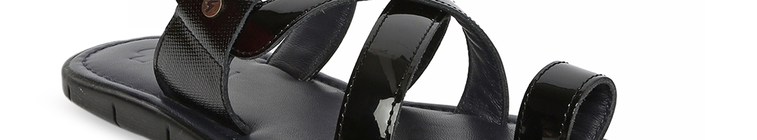 Buy GABICCI Men Black Solid Leather Comfort Sandals - Sandals for Men ...