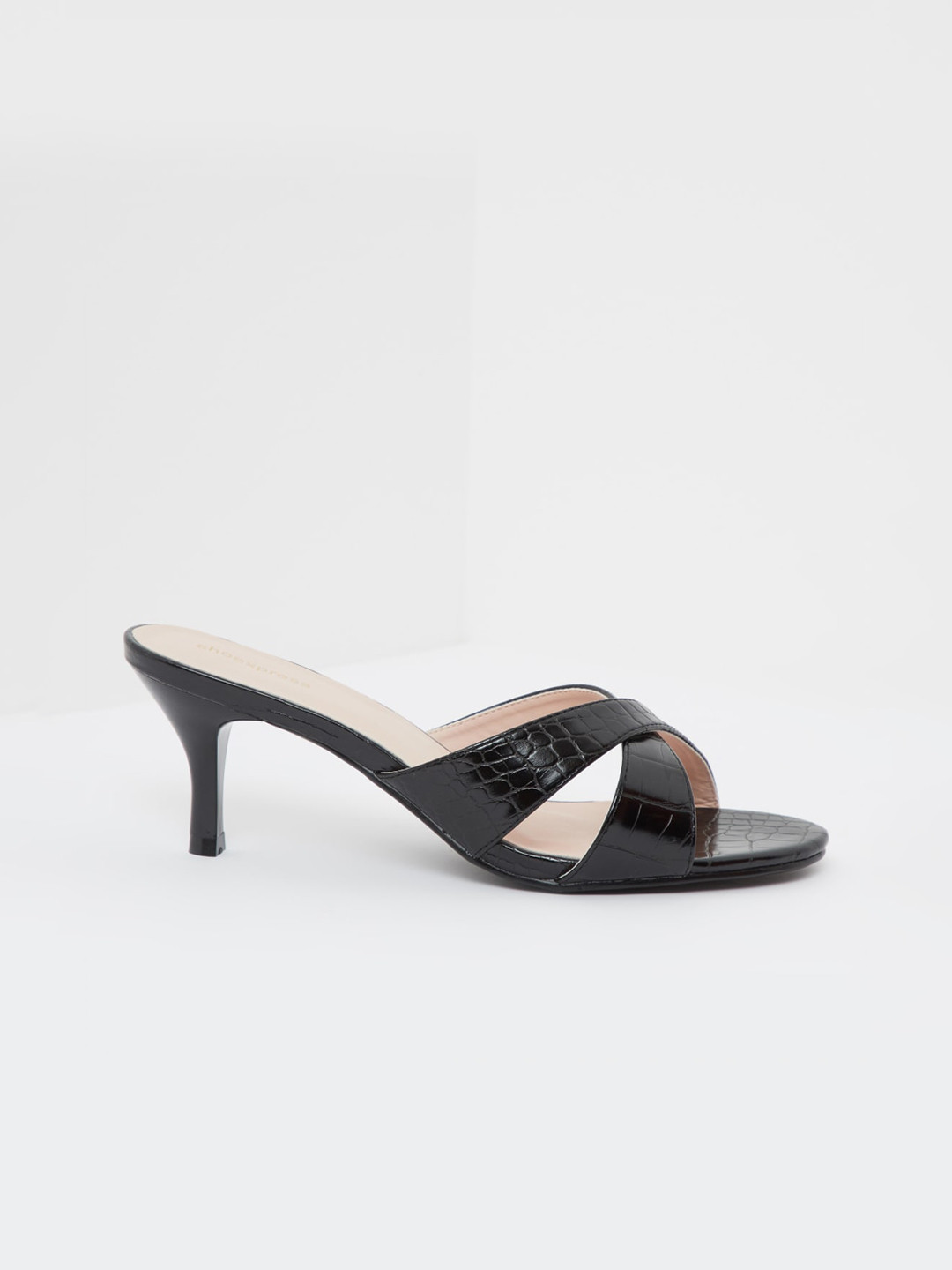 Buy Shoexpress Women Black Textured Heels Heels for Women 12451172