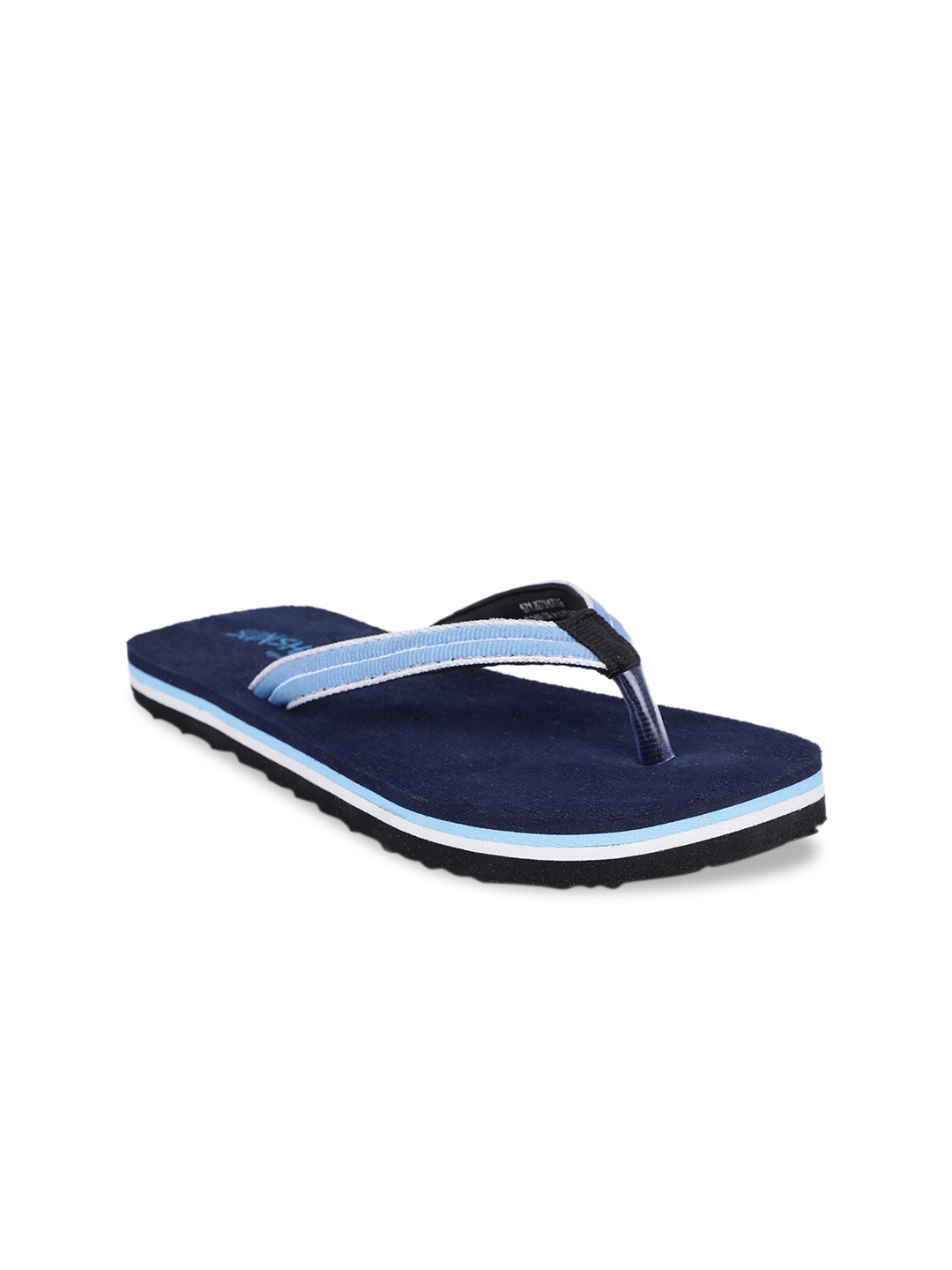 navy blue flip flops leather