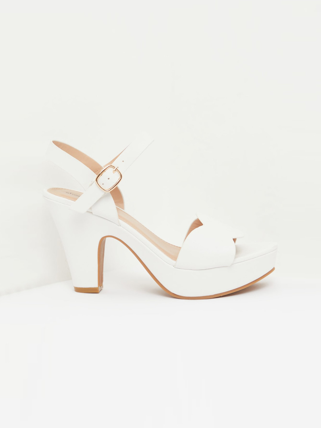 Buy Shoexpress Women White Solid Block Heels Heels for Women 12450838
