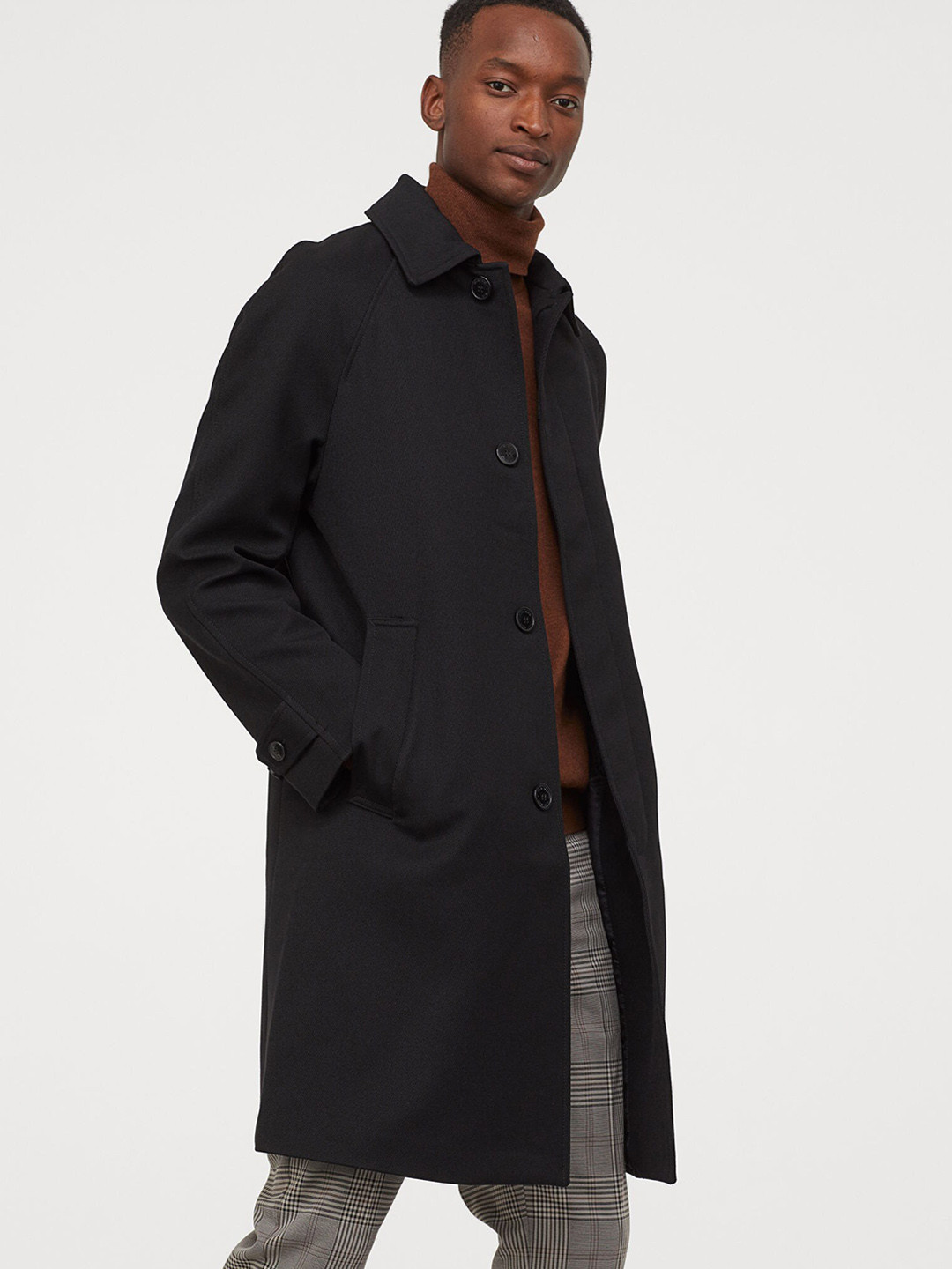 Buy H&M Men Black Solid Car Coat Coats for Men 12465342 Myntra