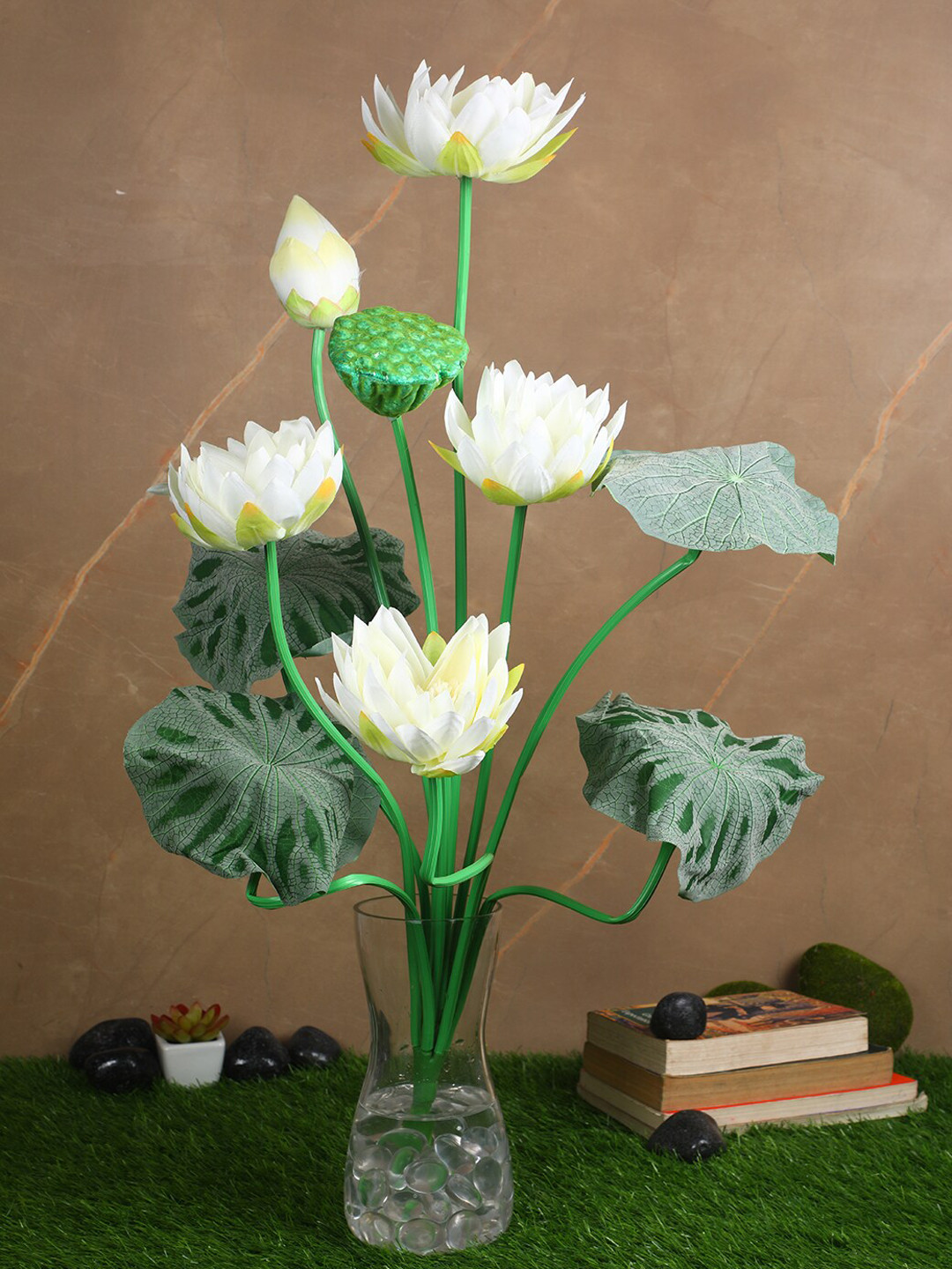 Buy PolliNation White Artificial Lotus Plant - Artificial Flowers And