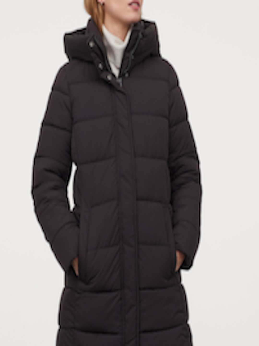 Buy H&M Women Black Solid Hooded Puffer Jacket - Jackets for Women ...