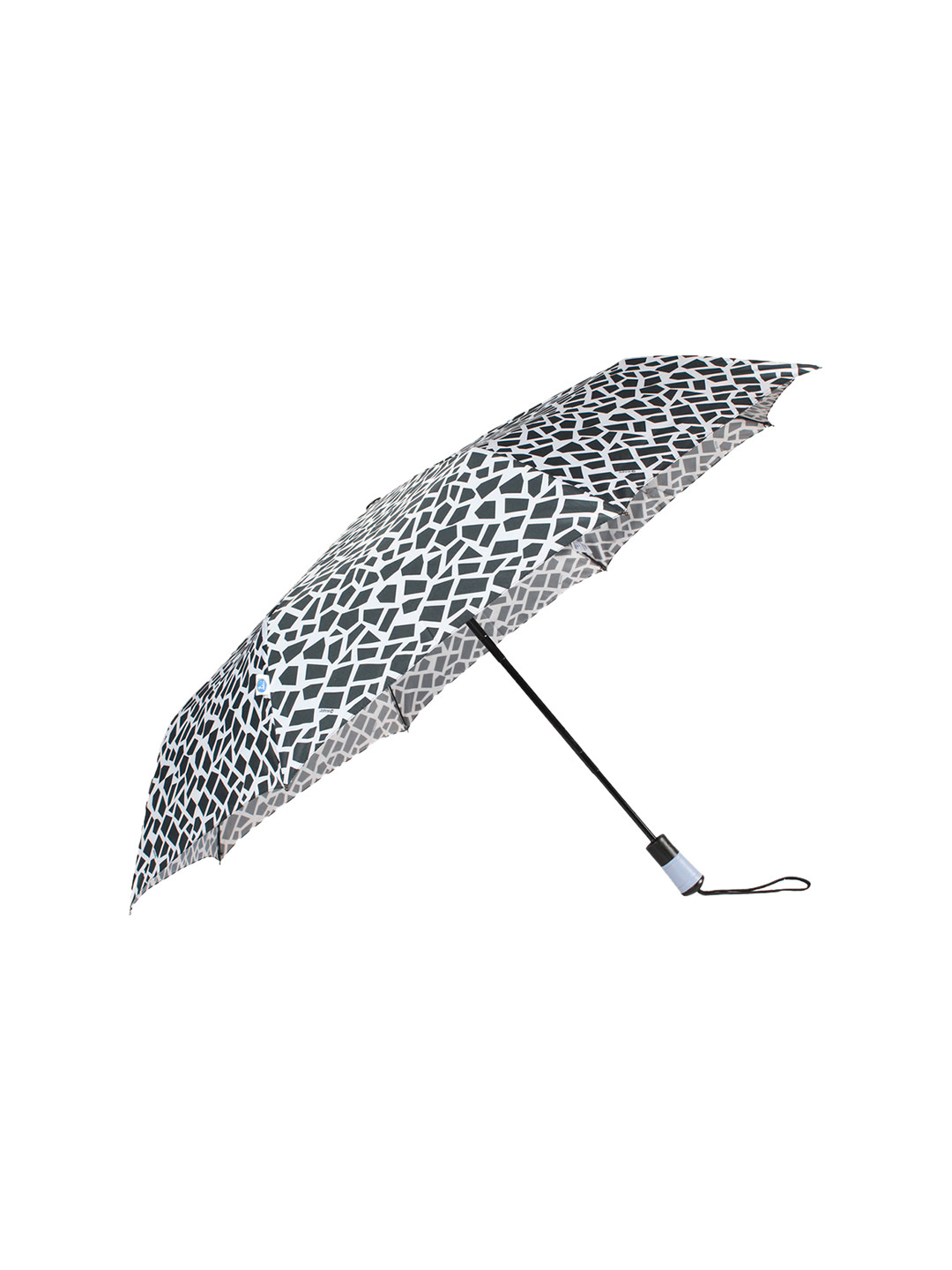 Buy Johns Unisex Black & White Printed 3 Fold 585 FRP Auto Umbrella