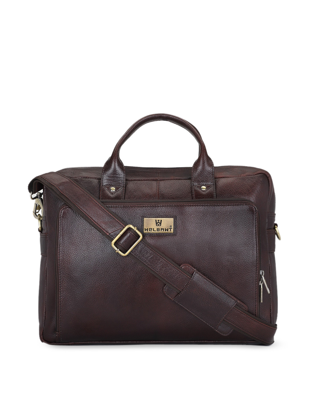 Buy WELBAWT Men Brown Solid Leather Laptop Bag Laptop Bag for Men 12464094 Myntra