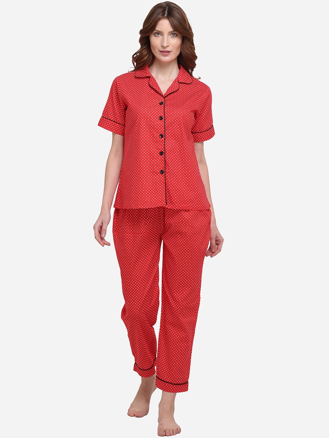 polka dot night suit