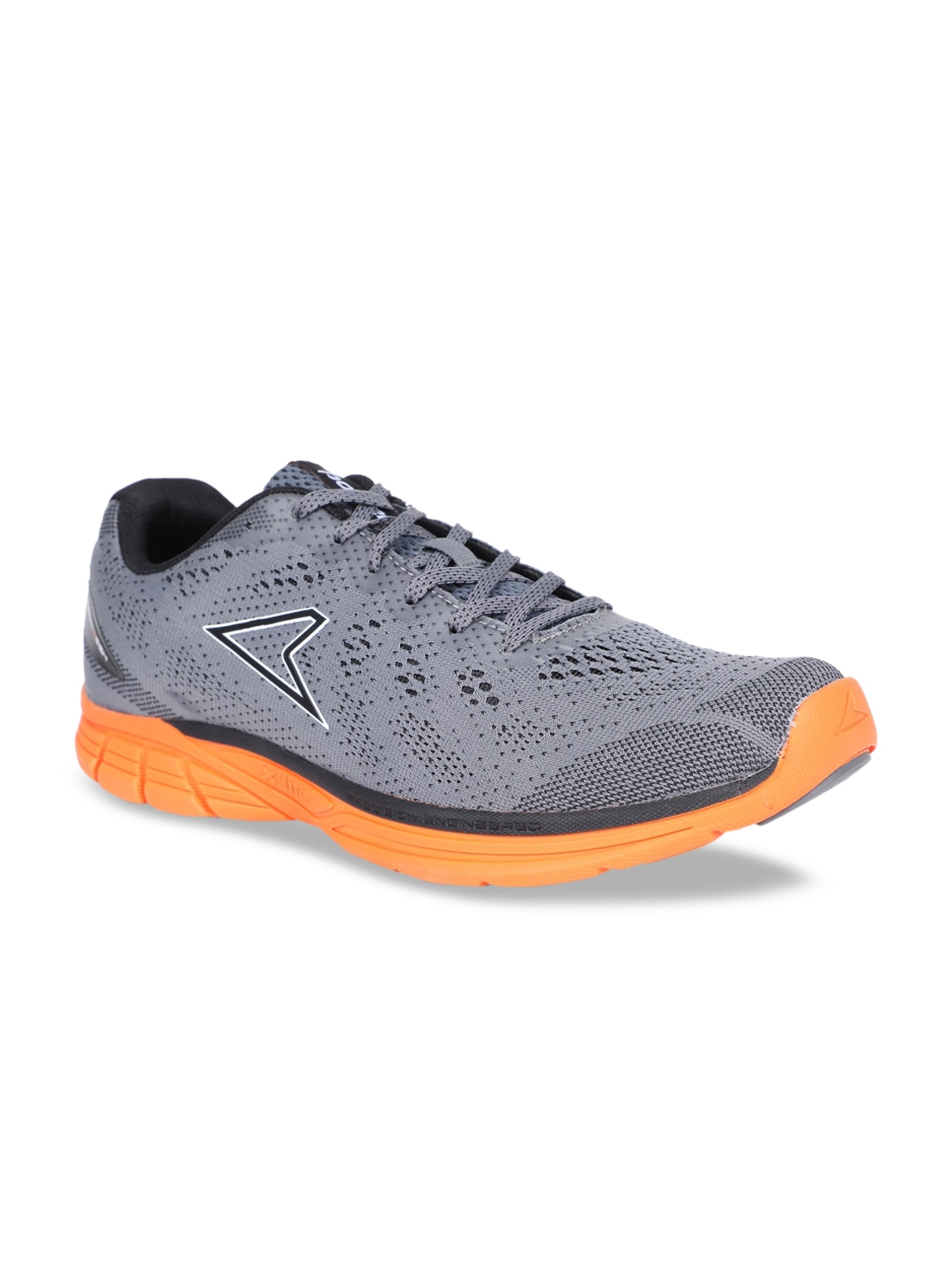 power men black textile running shoes