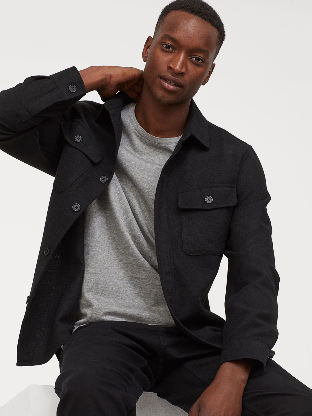 h and m black jackets