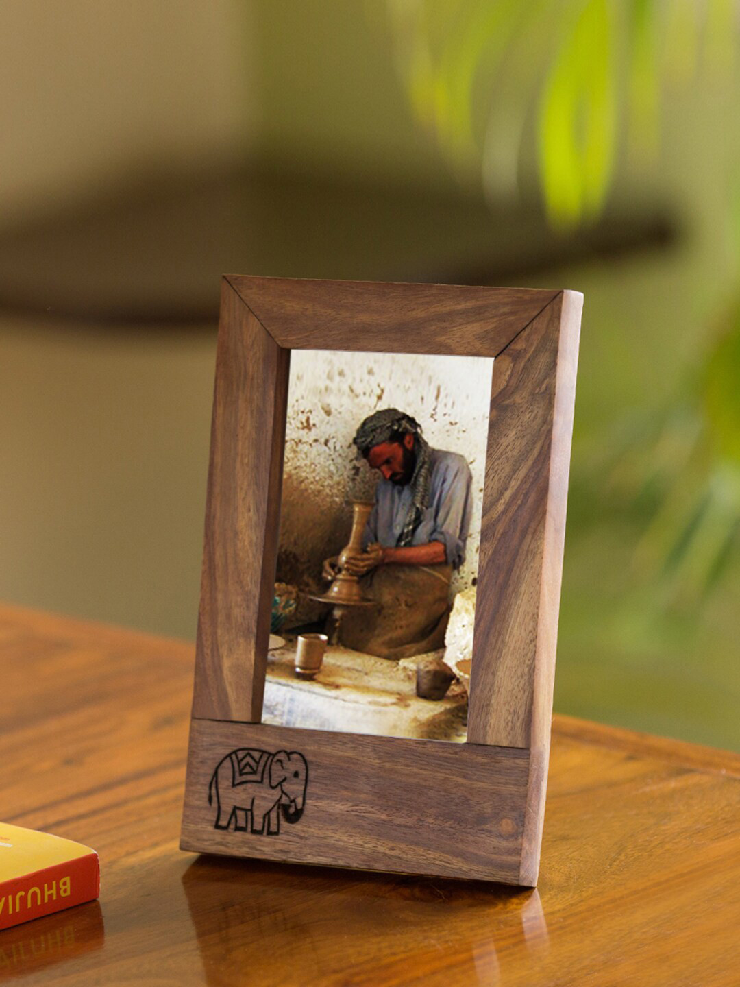 Buy ExclusiveLane Brown Solid Table Top Hand Carved Wooden Photo Frames Photo Frames for