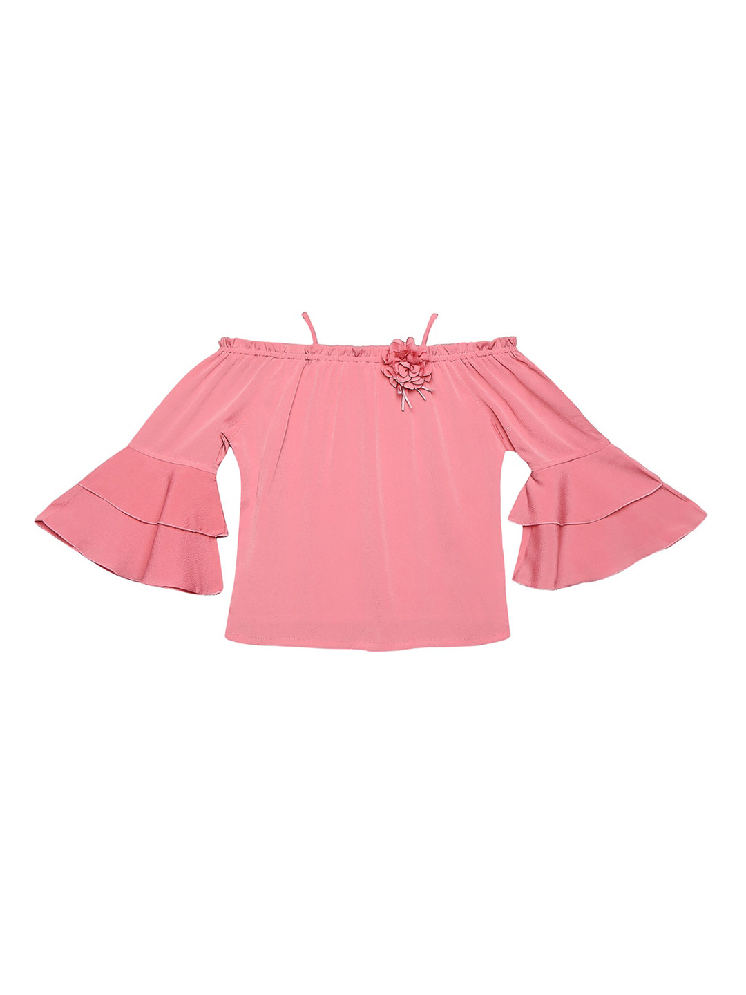 Buy Tiny Baby Girls Pink Solid Bardot Top Tops for Girls 12496890 Myntra
